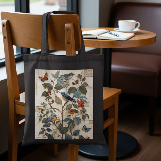 Stunning Birds and Butterflies Design Tote Bag