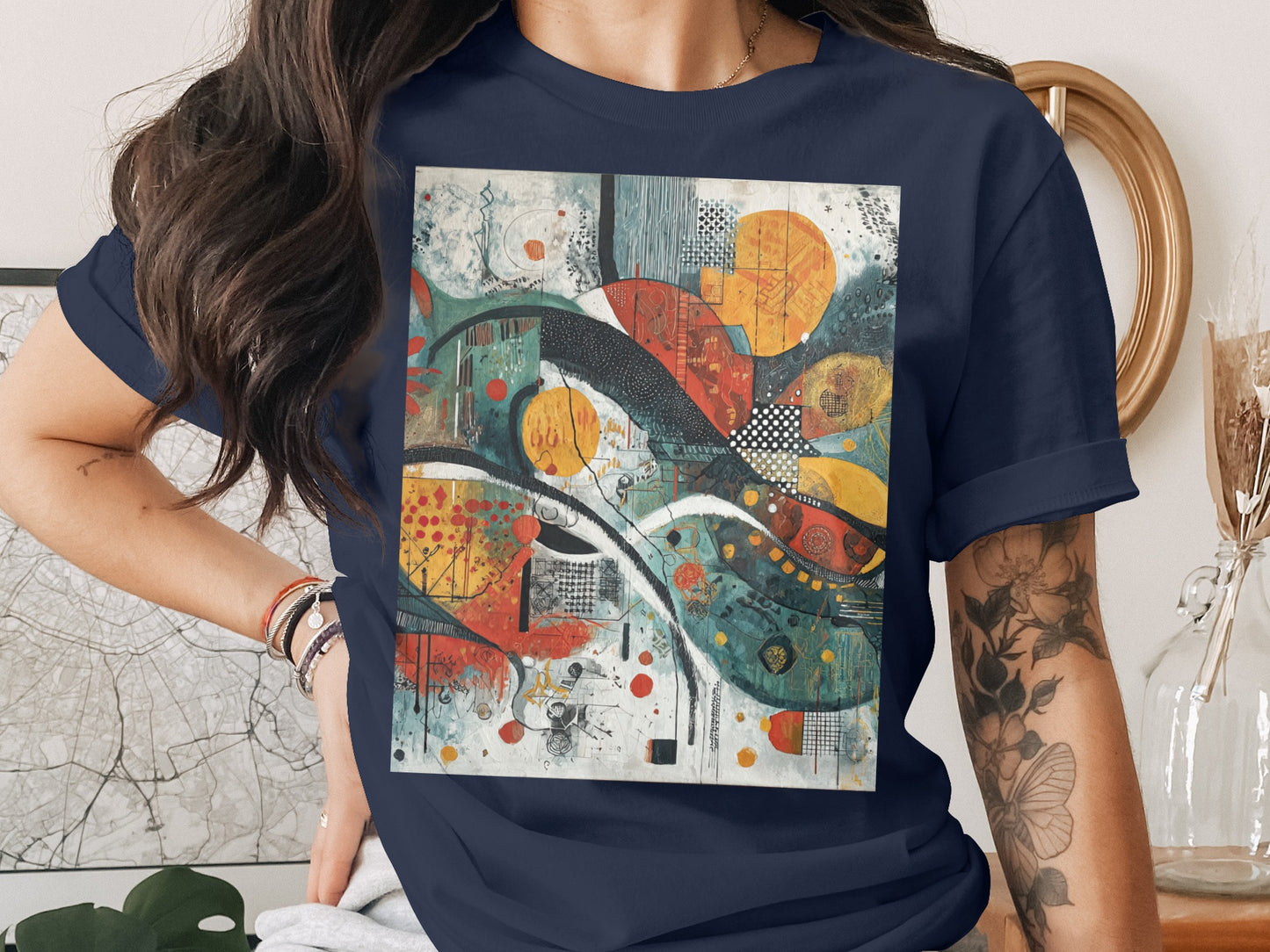 Abstract Colorful Design Graphic Art Print T-shirt product type