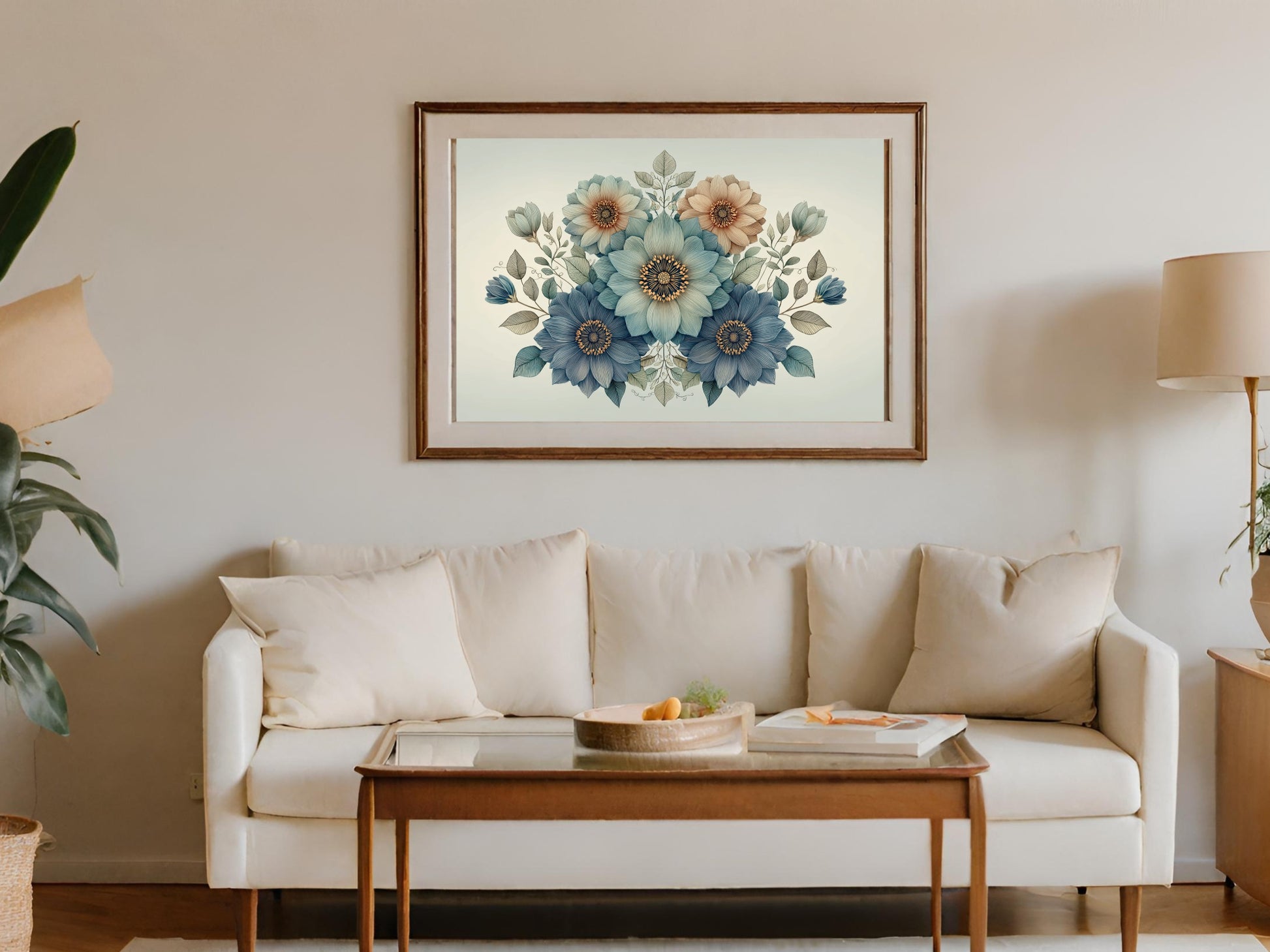 Floral Bouquet Wall Art Picture for Living Room Decor