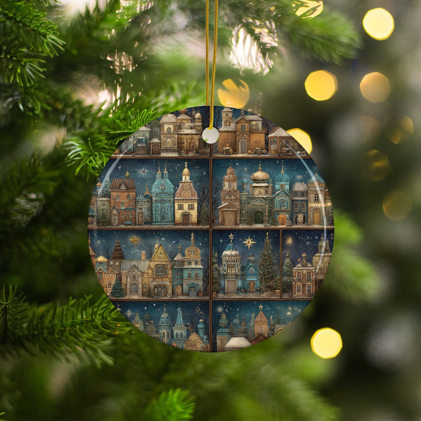 Beautiful Festive Christmas Scene Ornament for Holiday Decor