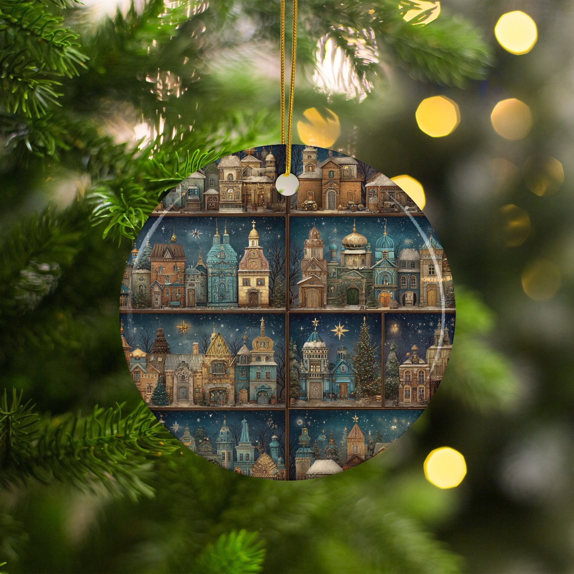 Beautiful Festive Christmas Scene Ornament for Holiday Decor