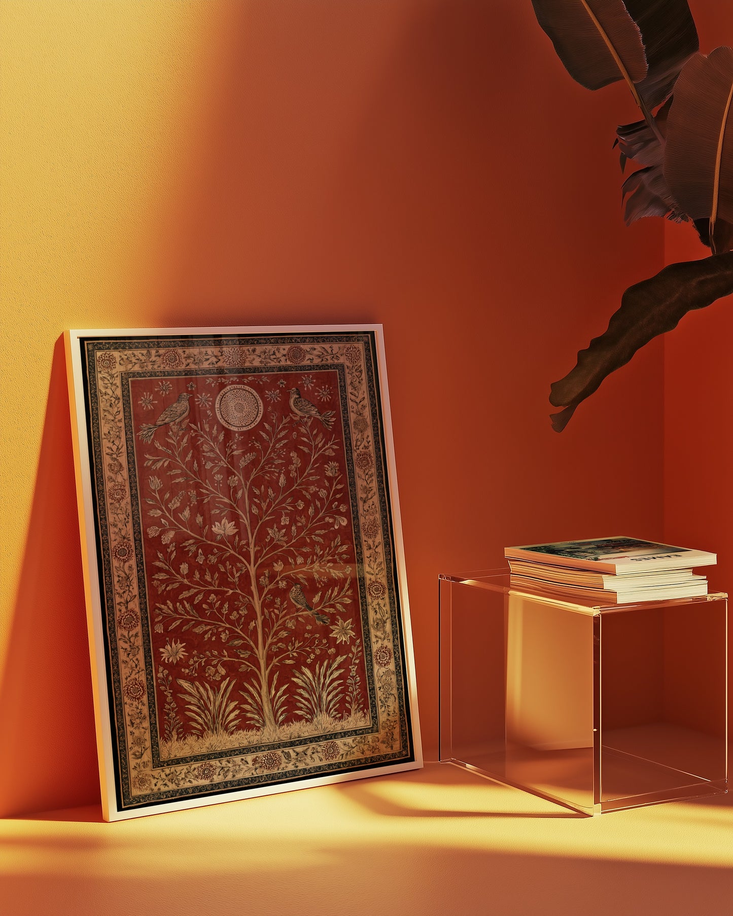 Handcrafted Intricate Floral Design with Tree Art Print