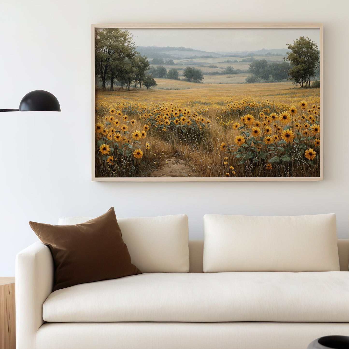 Beautiful Sunflower Field Landscape Wall Art Decor