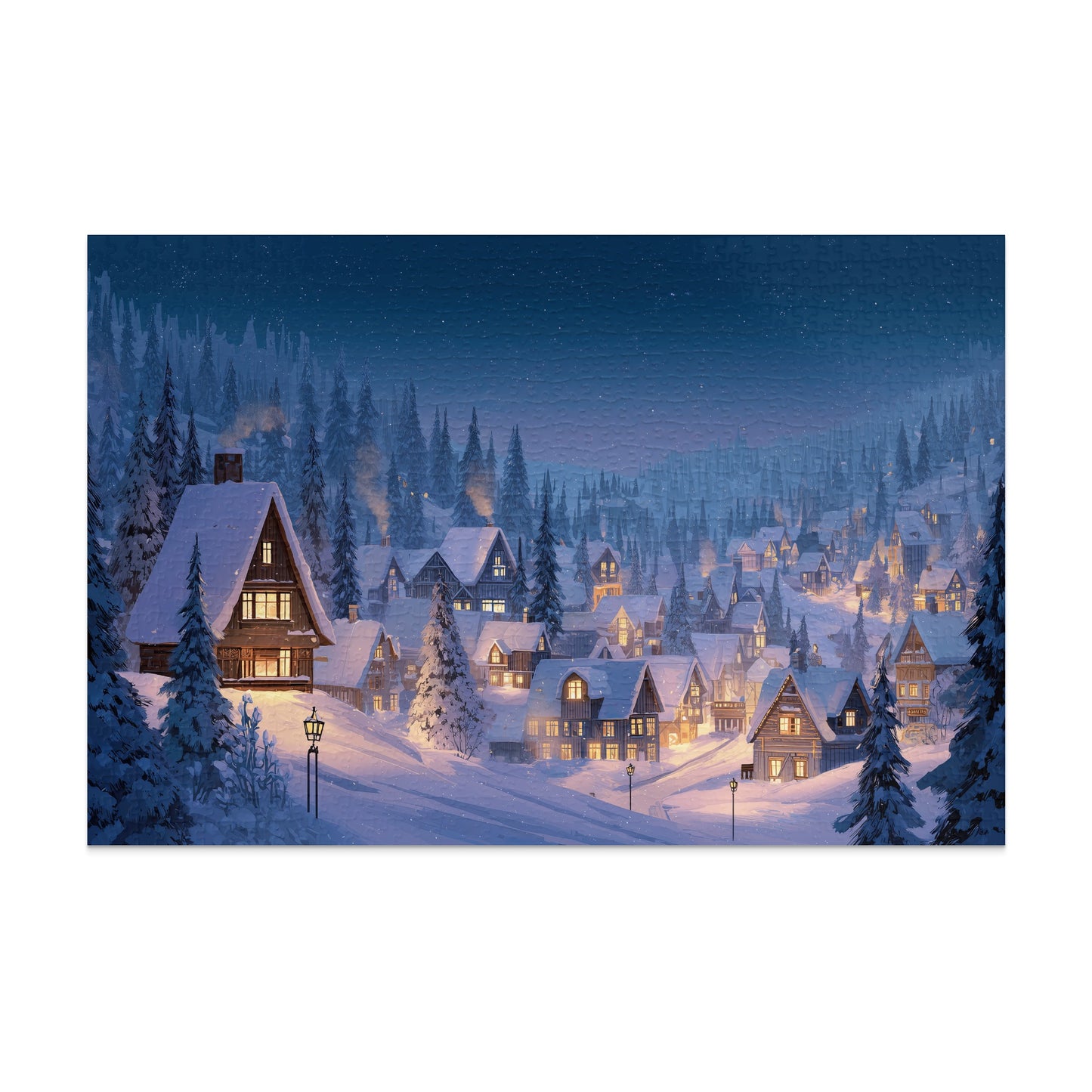 Twinkling Winter Village Lights Snow Covered Houses product type
winter
village
snow
night
cozy
houses
lights
christmas
holiday
snowy landscape
forest
trees
mountain village
illuminated
festive
scenery
artwork
digital art
evening
peaceful