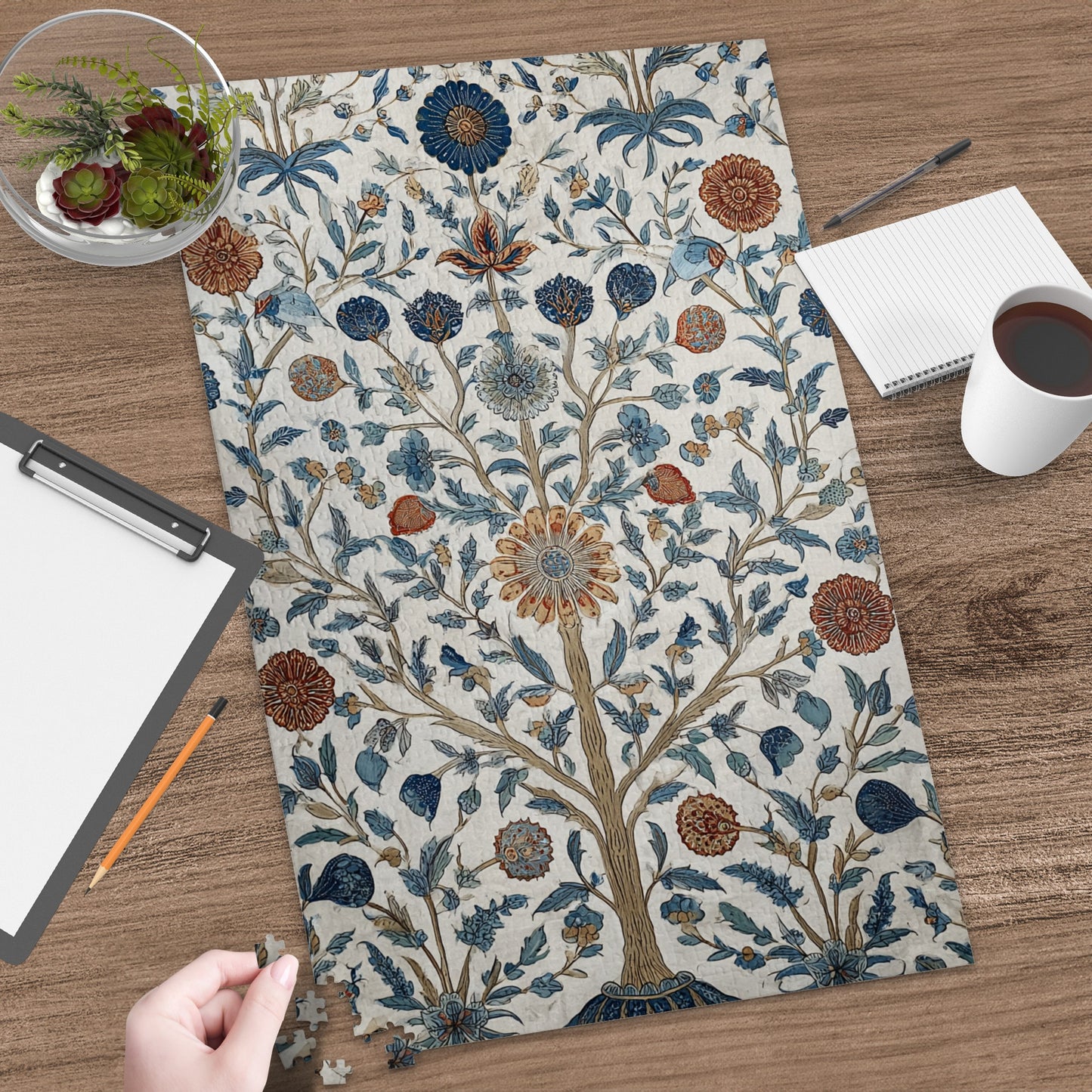 Floral Tree Pattern Puzzle with Various Blooms