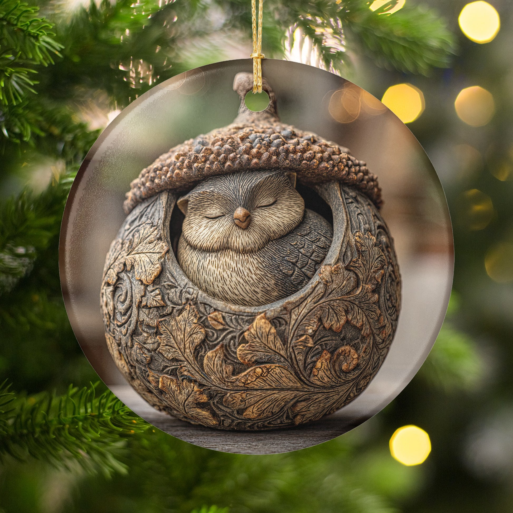 Adorable Acorn Hedgehog Ornament for Your Holiday Decor