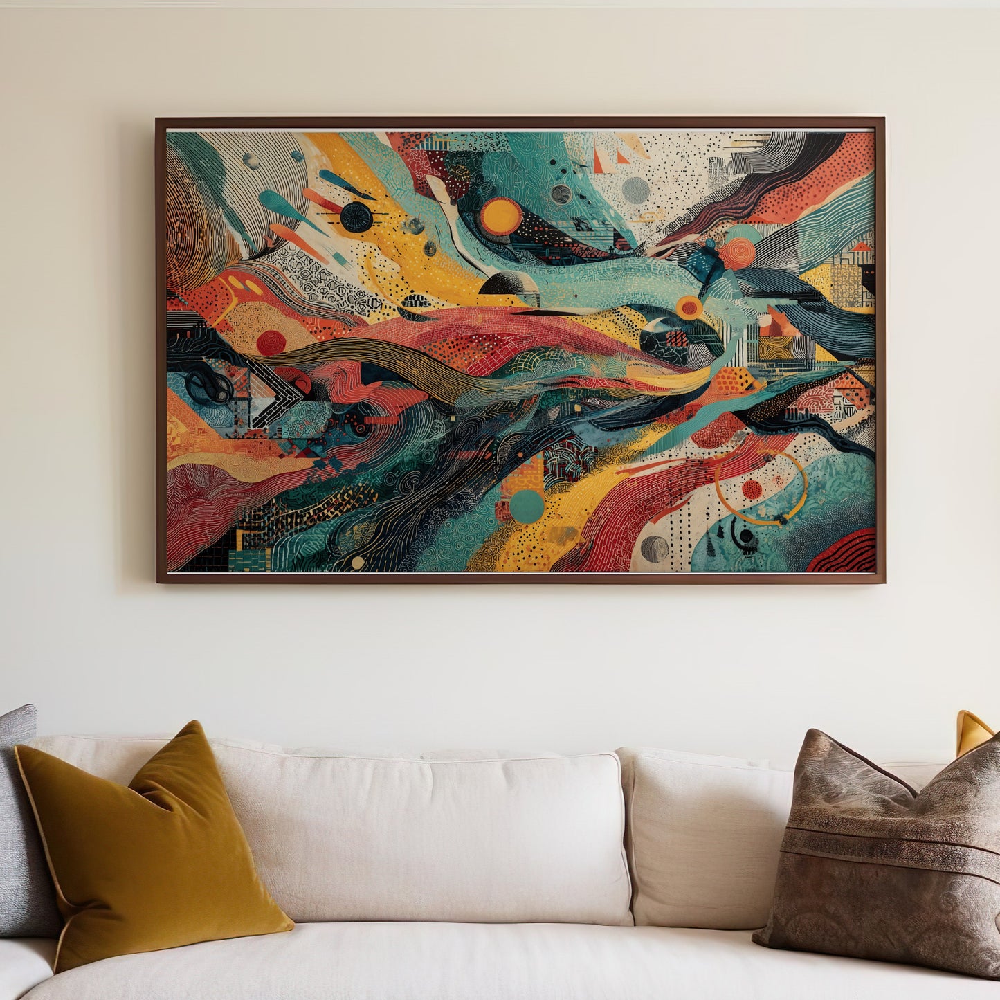 Vibrant Abstract Wavy Pattern Modern Artistic Wall Decor product type