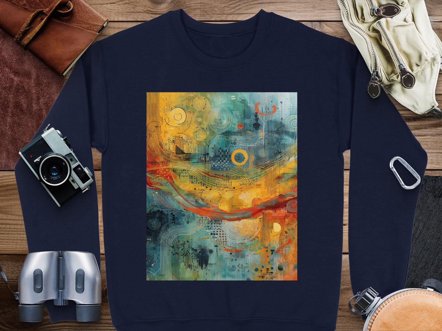 Abstract Artistic Swirls Vibrant Navy Sweatshirt product type