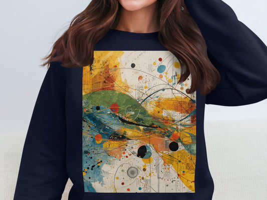 Vibrant abstract lines colorful splatters modern art product type