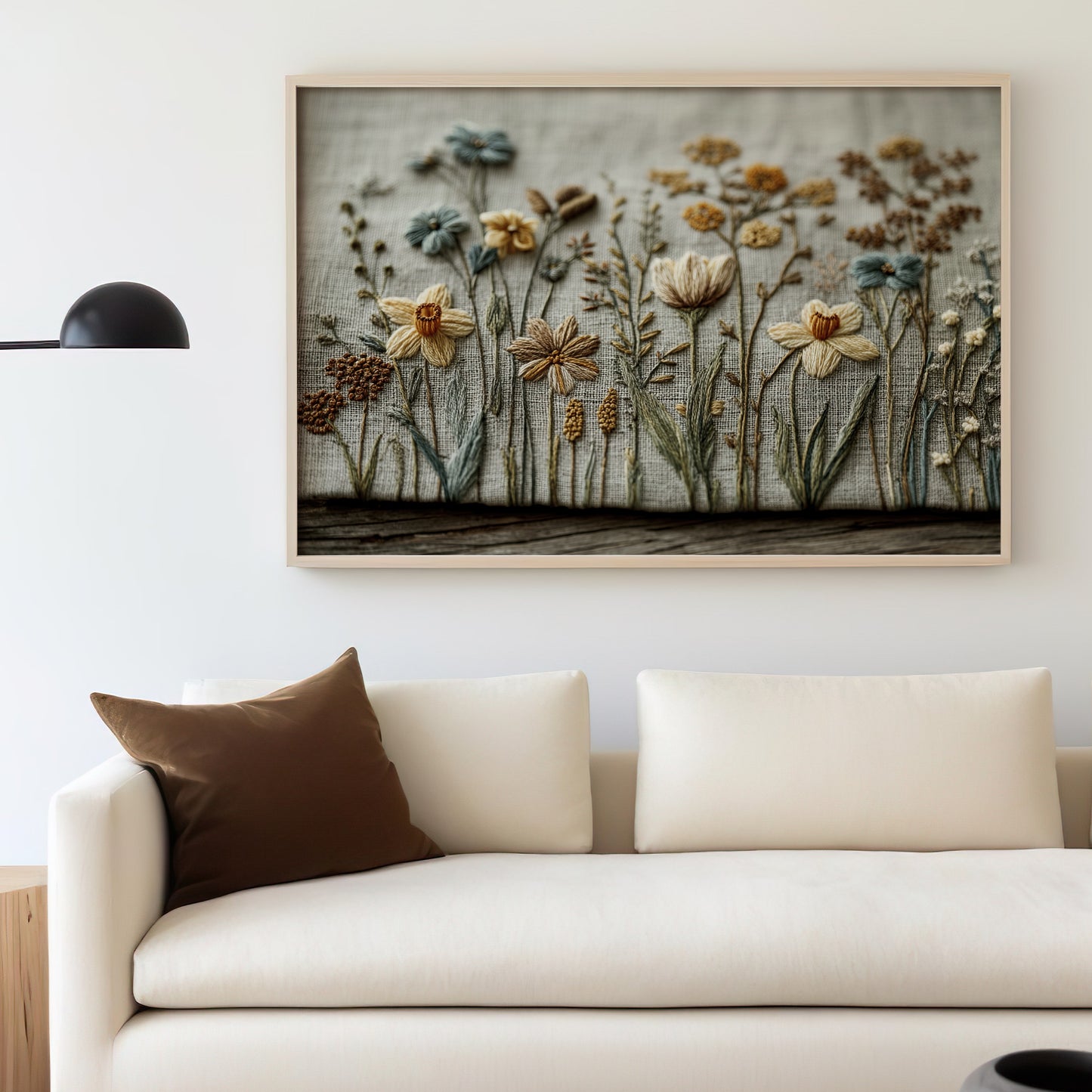 Floral Tapestry with Daffodils and Wildflowers Design