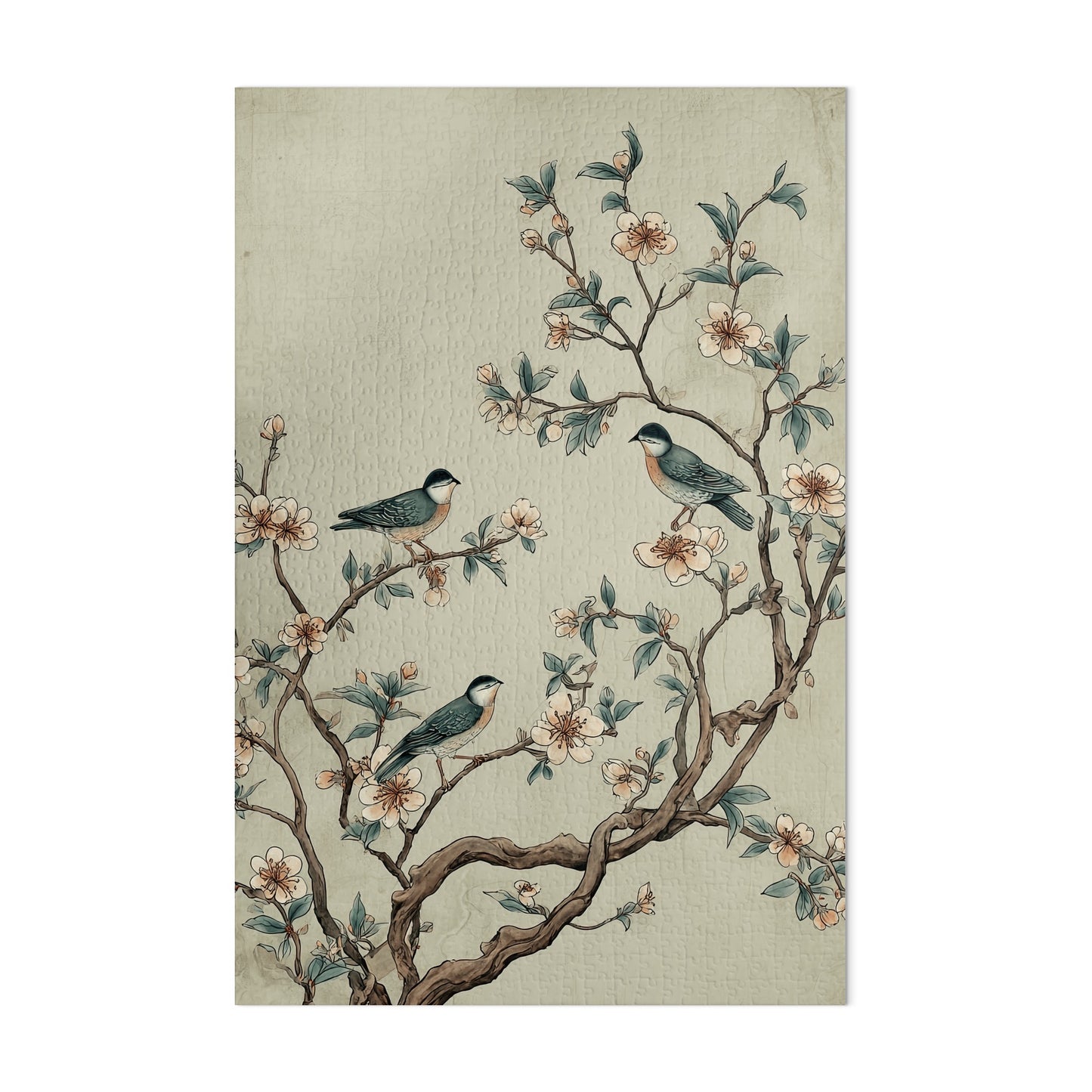Elegant Birds and Blossoms Art Print for Home Decor