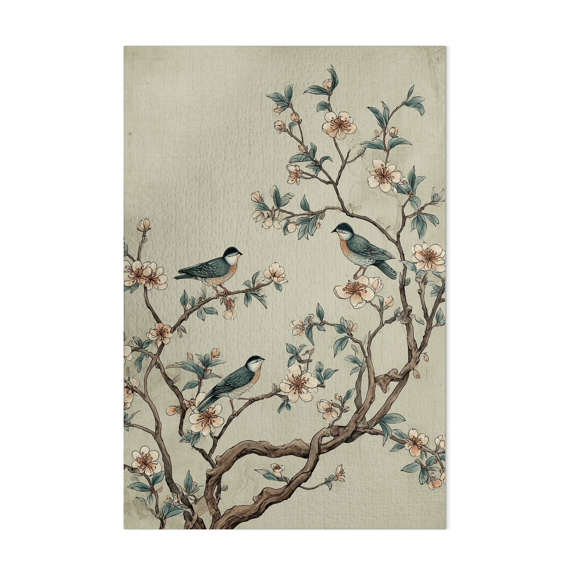 Elegant Birds and Blossoms Art Print for Home Decor