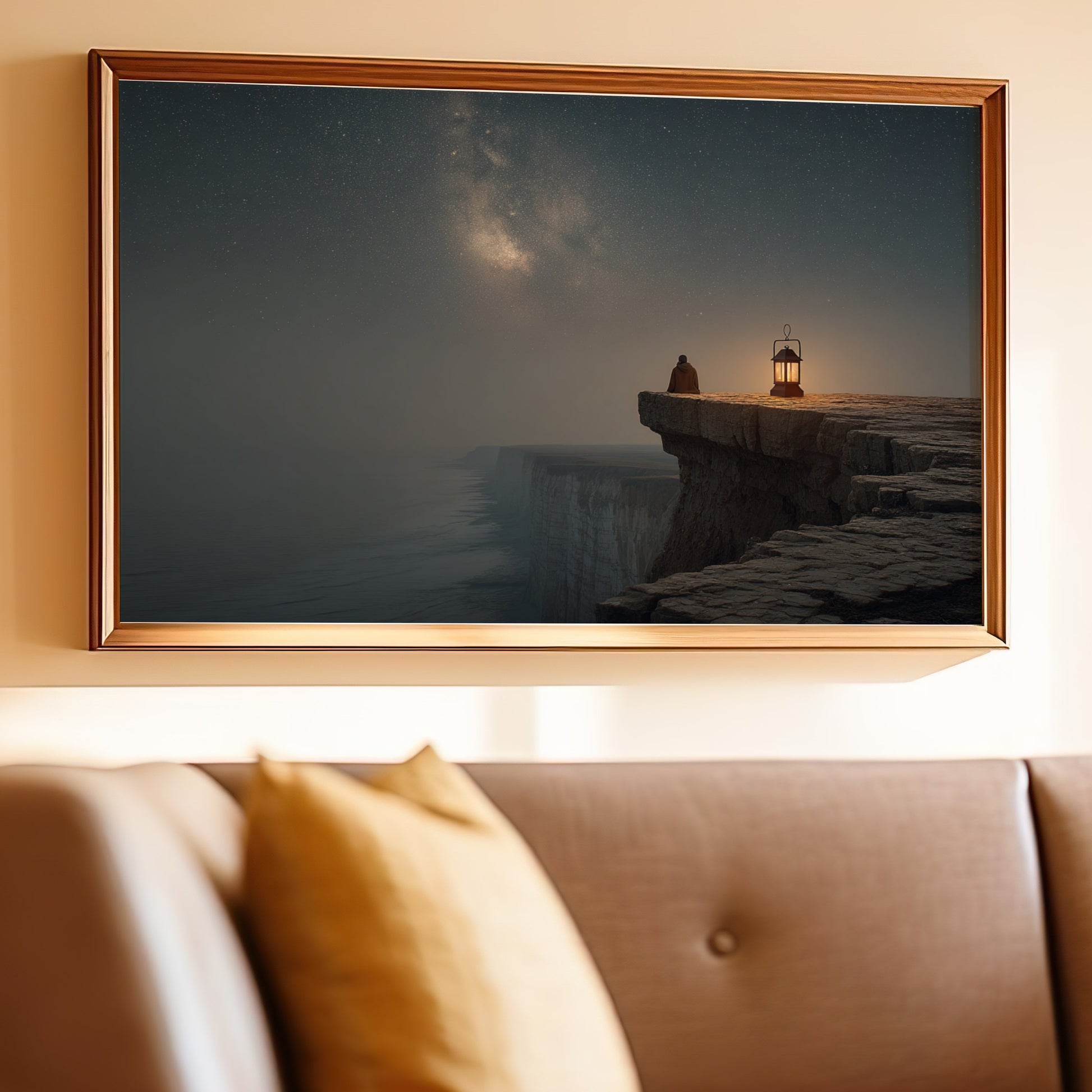 Stargazing over Cliff Edge Wall Art Product