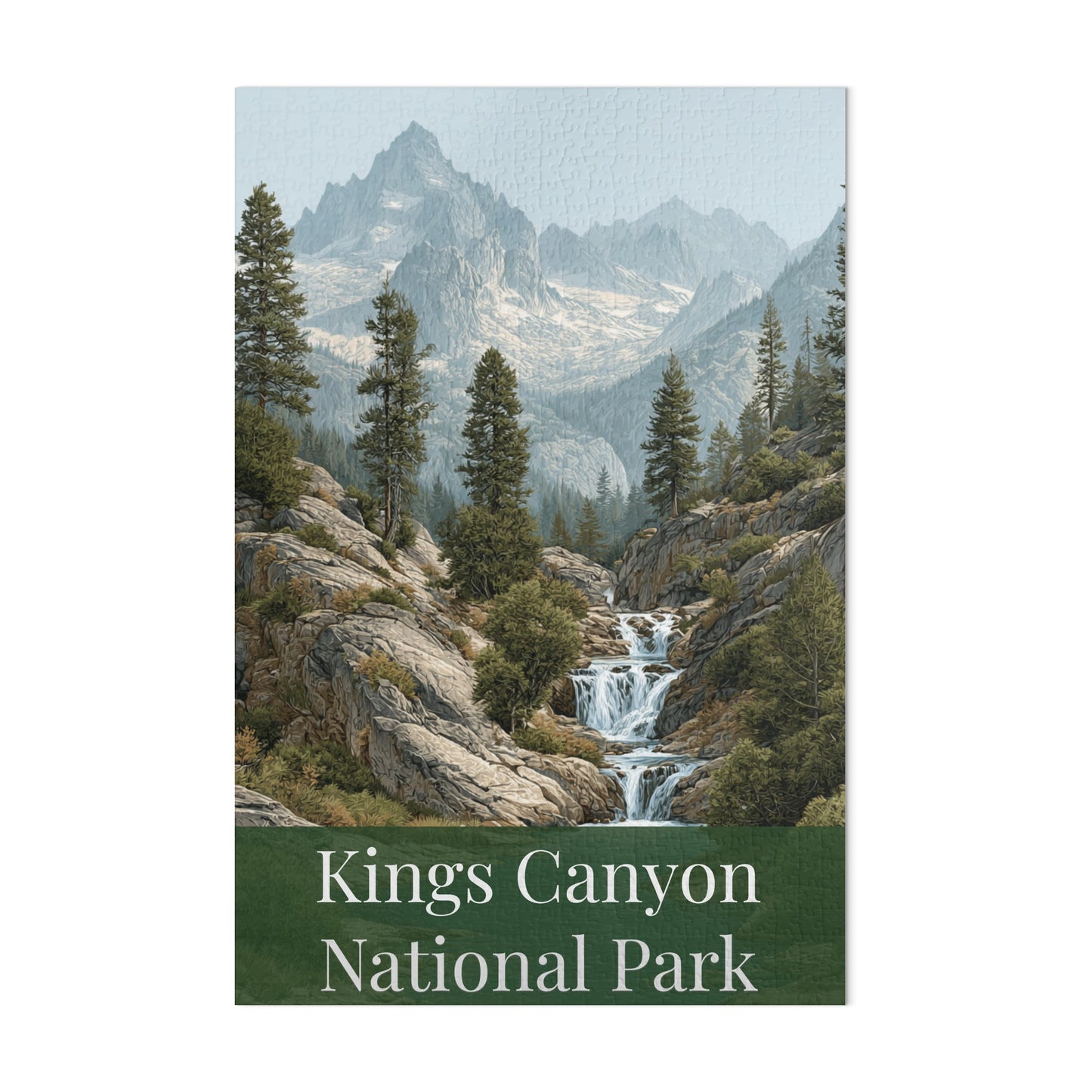 Kings Canyon National Park Waterfall Artwork Puzzle