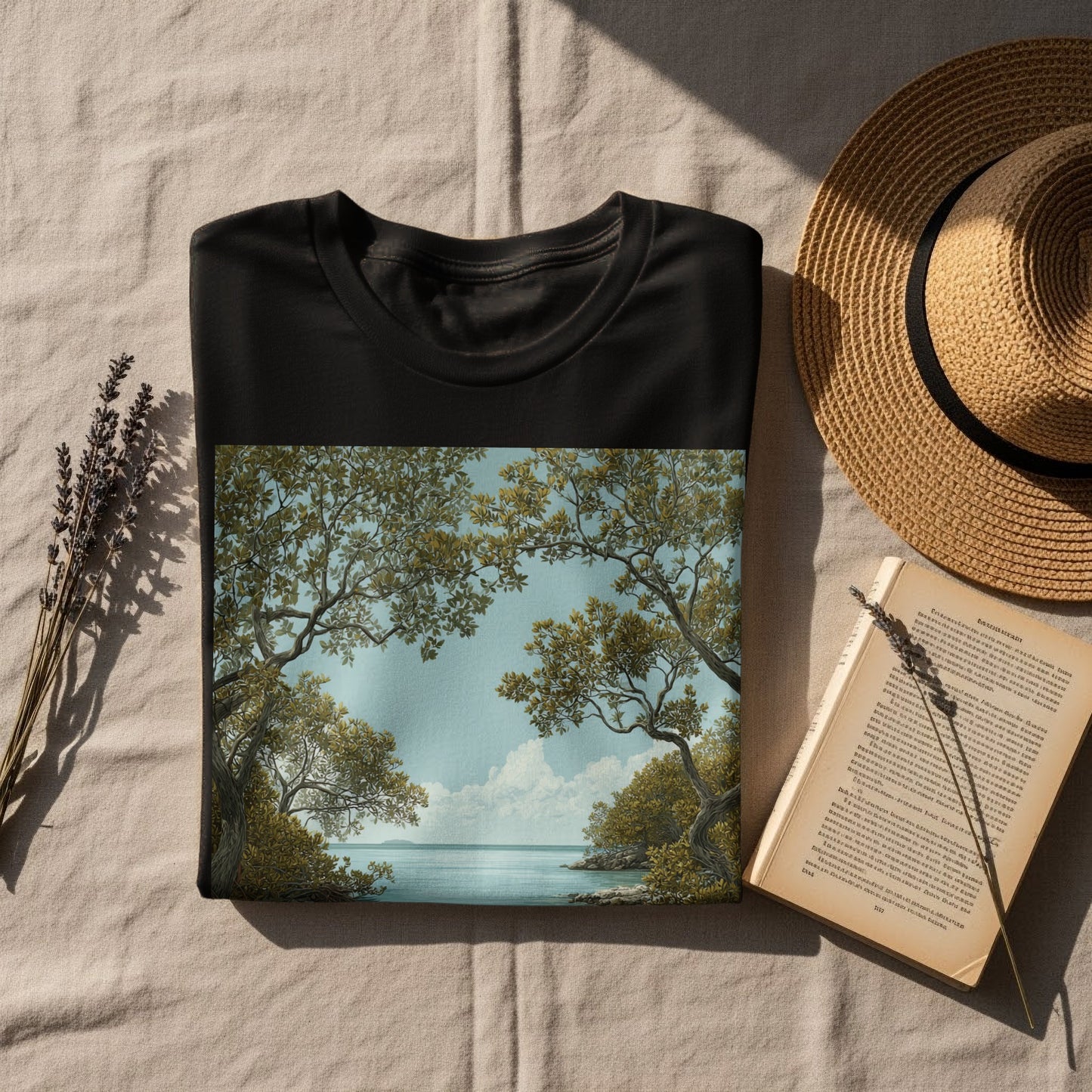 Scenic Forest and Lake View Artistic Clothing Product