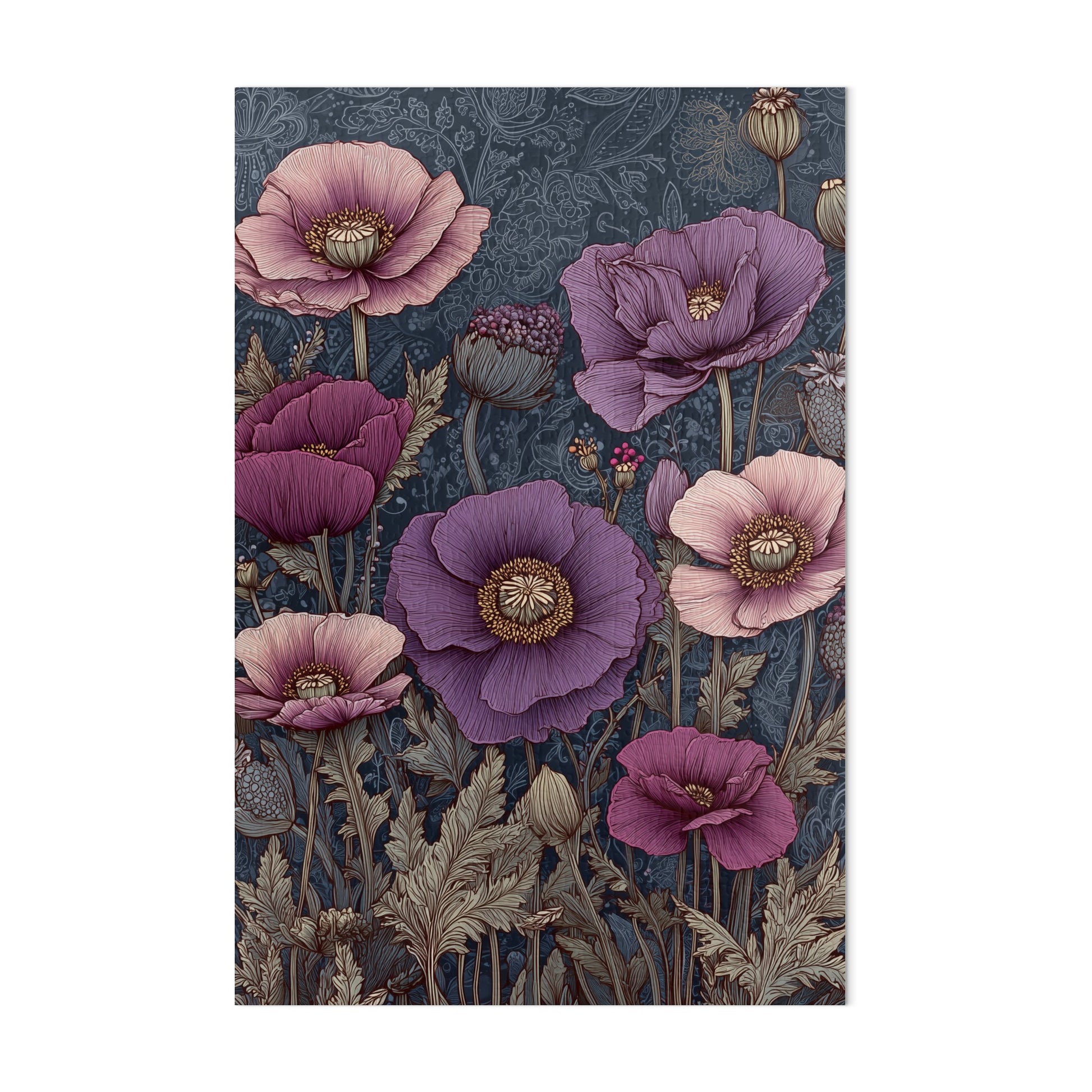 Elegant Purple Floral Wall Art for Home Decor