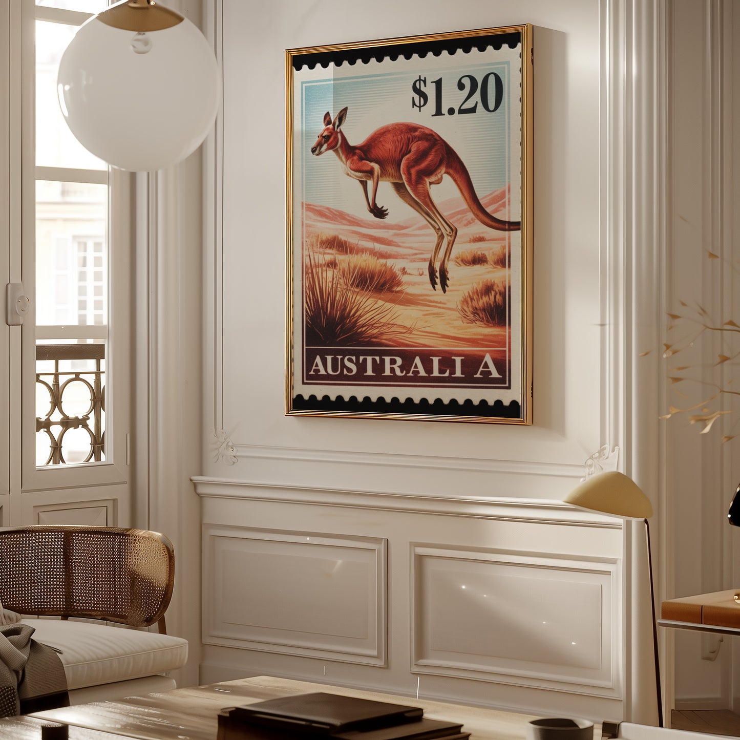 $1.20 Australia Vintage Kangaroo Stamp Art Print
