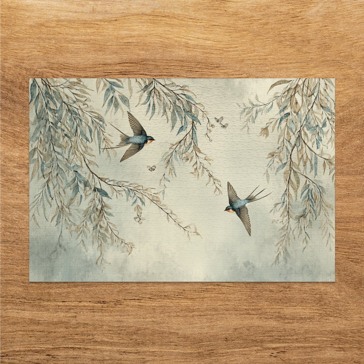 Spring Bird and Flower Scene Wall Art
