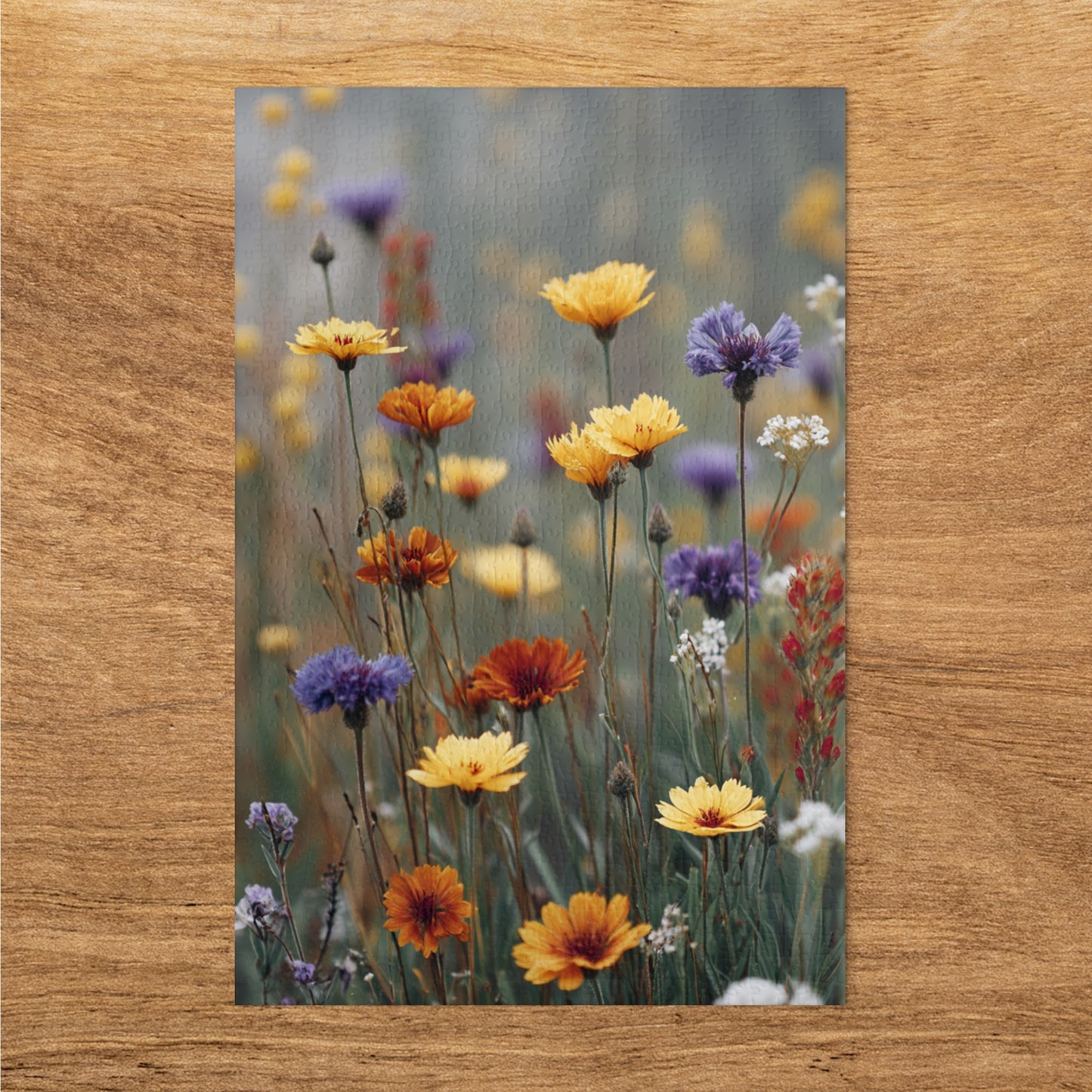 Colorful Field of Wildflowers Art Print for Home Decor