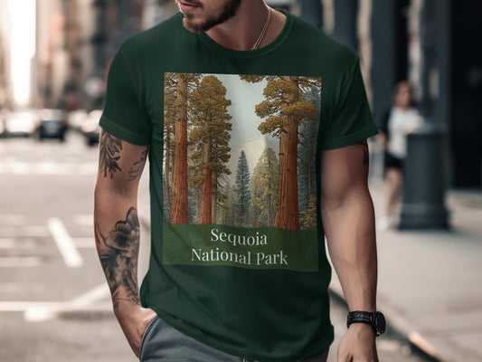 Sequoia National Park Scenic Illustration Shirt