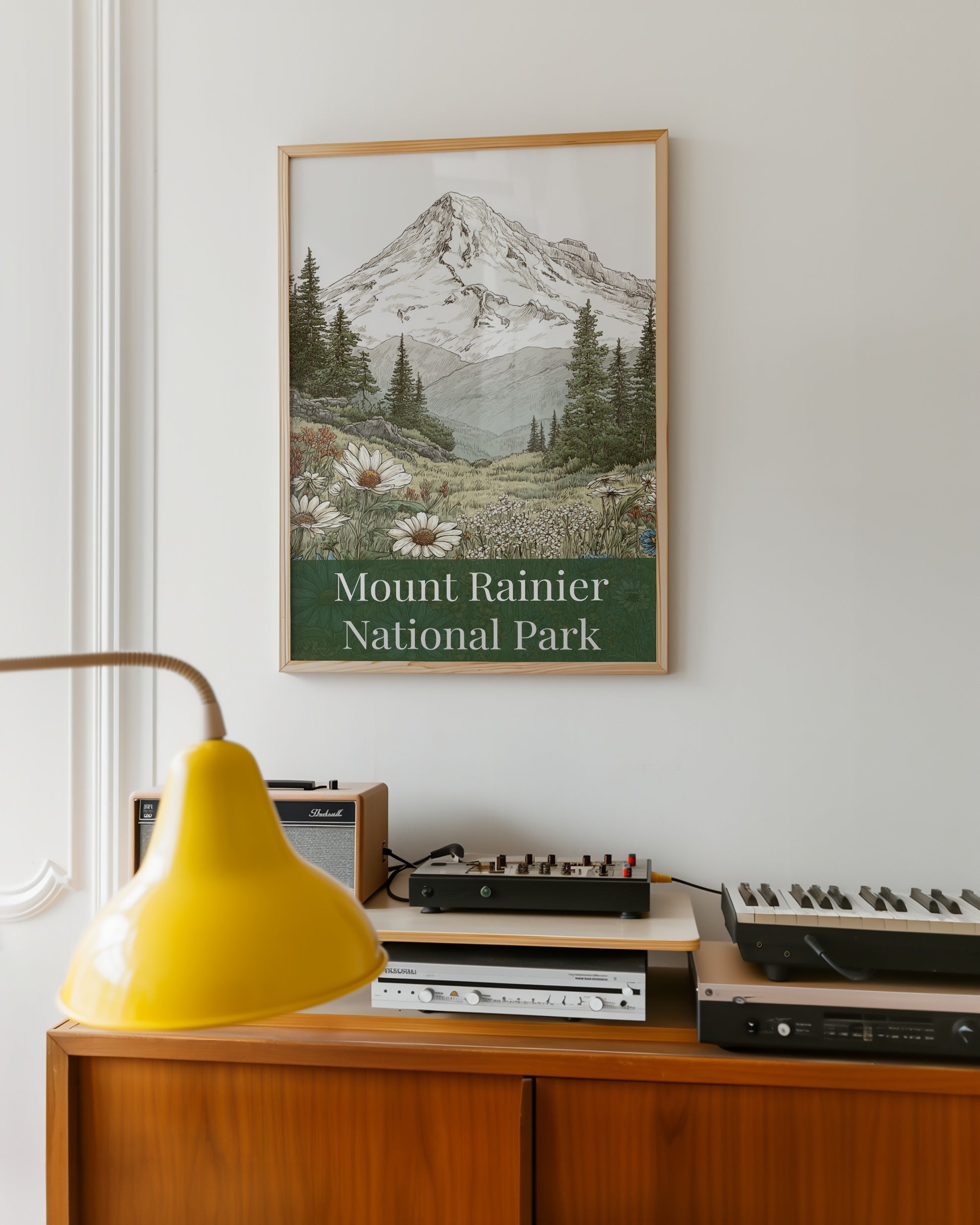 Mount Rainier National Park Poster Above Console