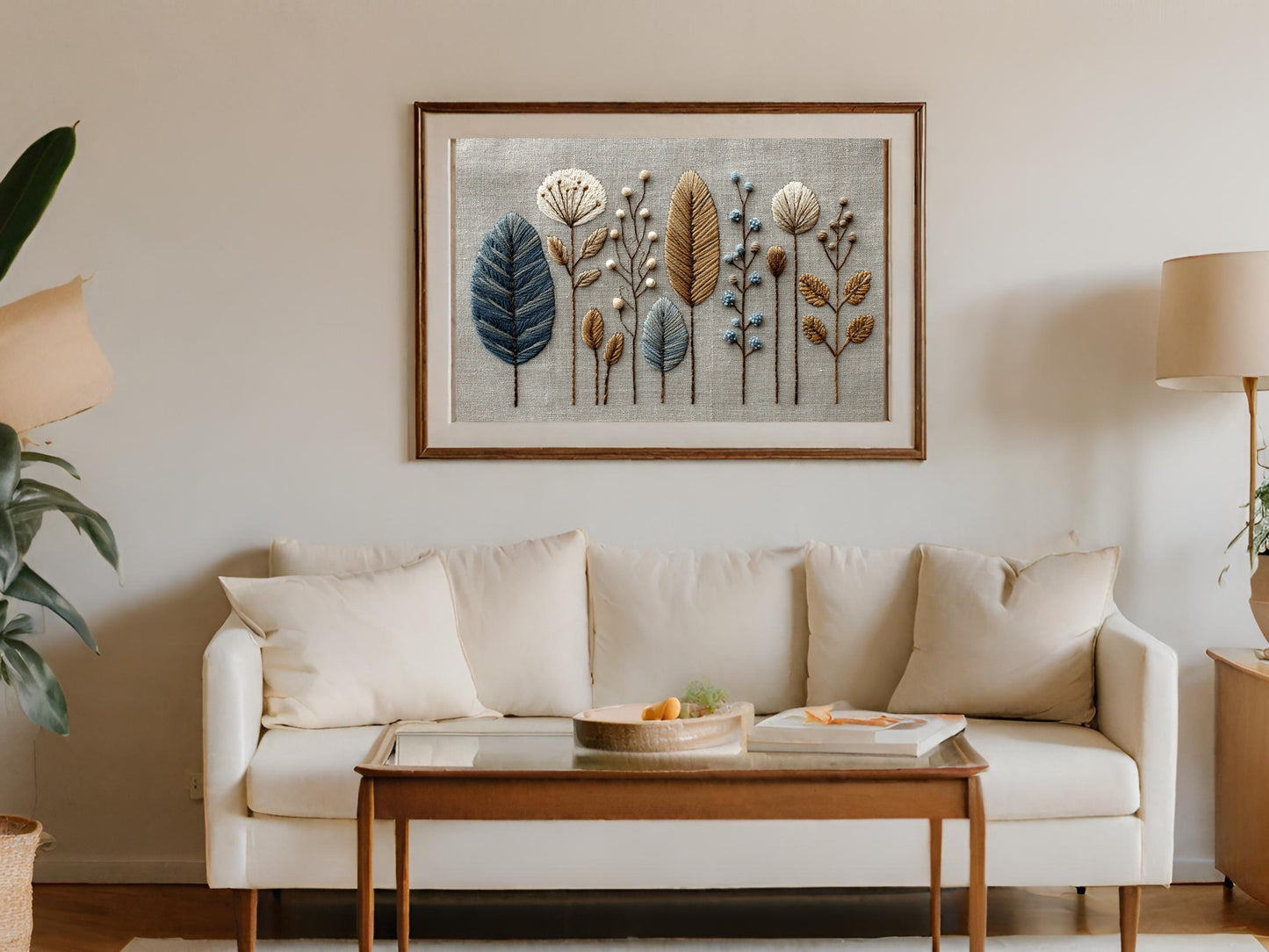 Elegant Framed Botanical Artwork for Living Room Decor