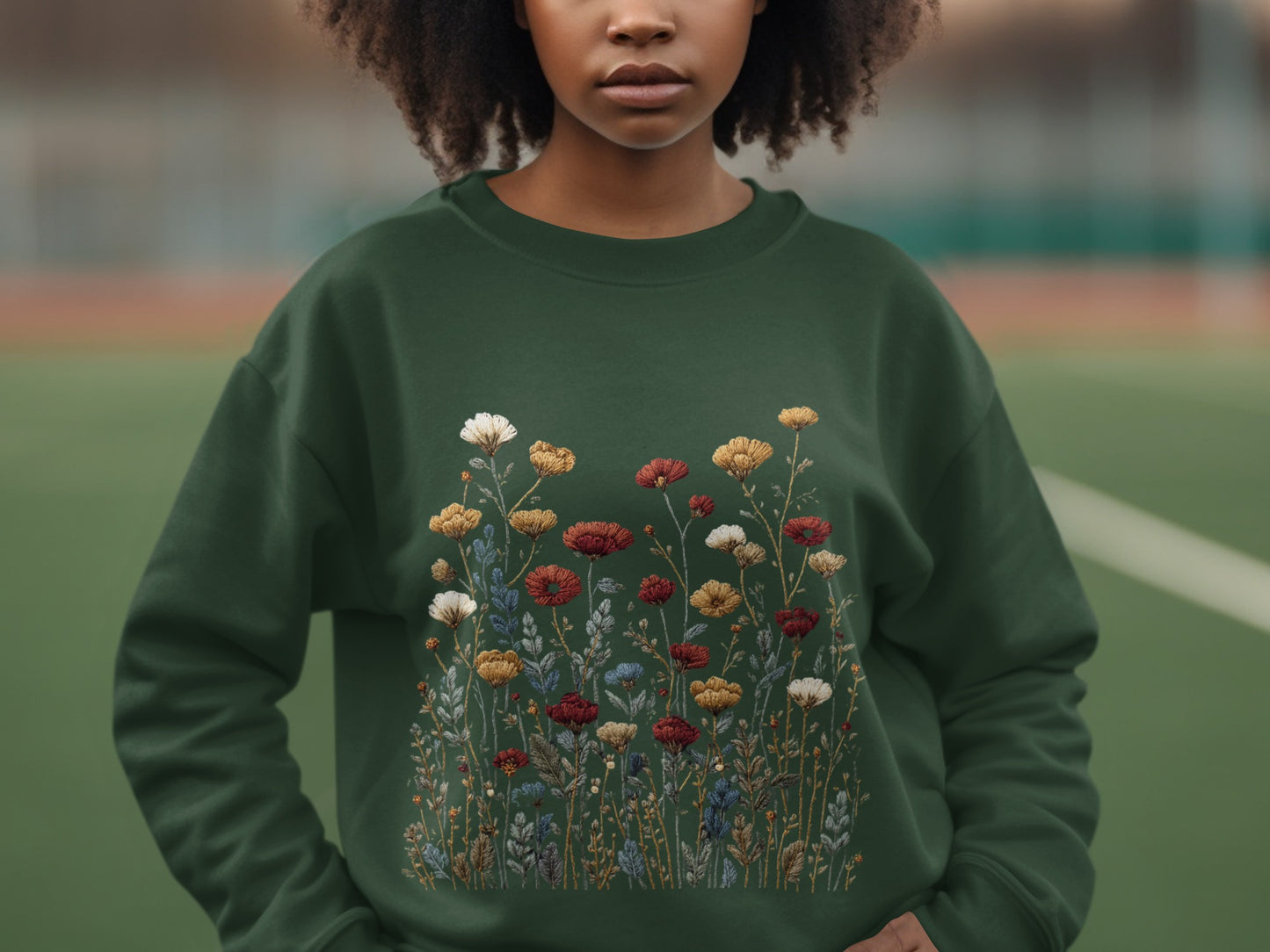 Vibrant Wildflowers Botanical Print Sweatshirt Product