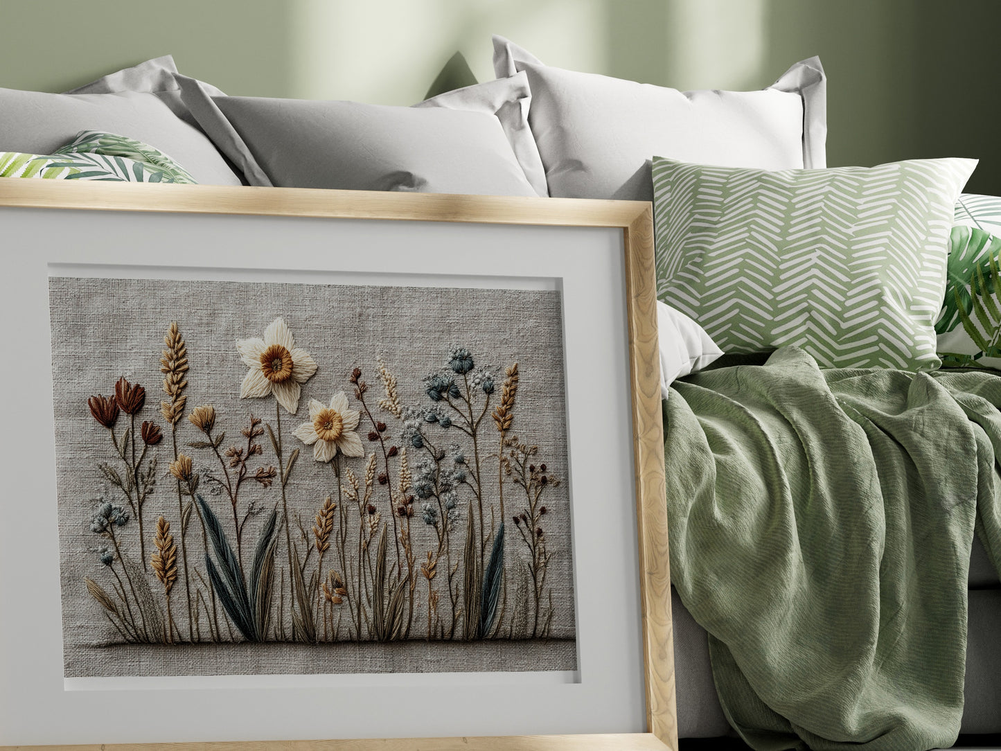 Nature Inspired Floral Embroidery Art for Modern Decor