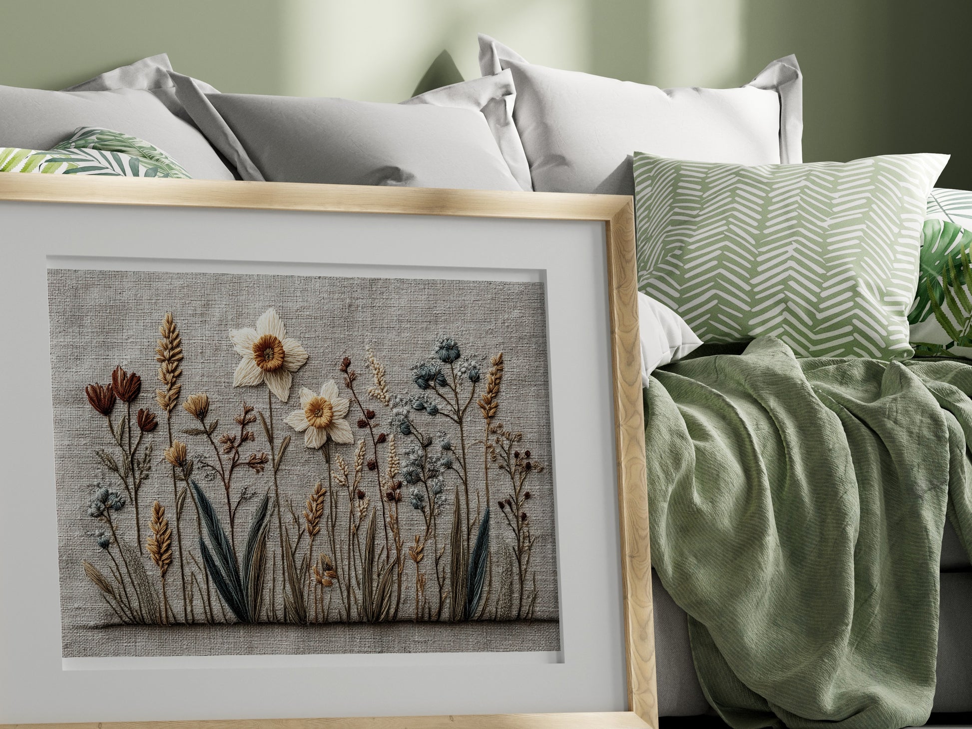 Nature Inspired Floral Embroidery Art for Modern Decor