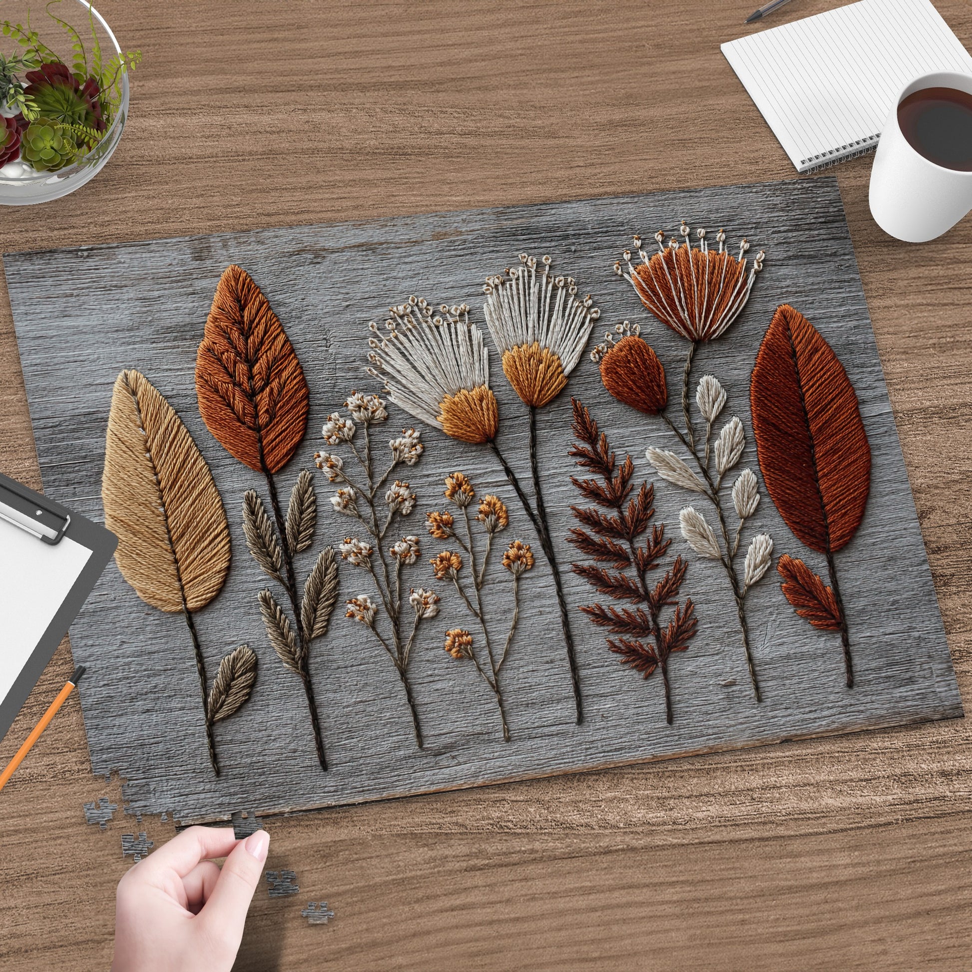 Embroidered Floral Table Runner for Home Decoration