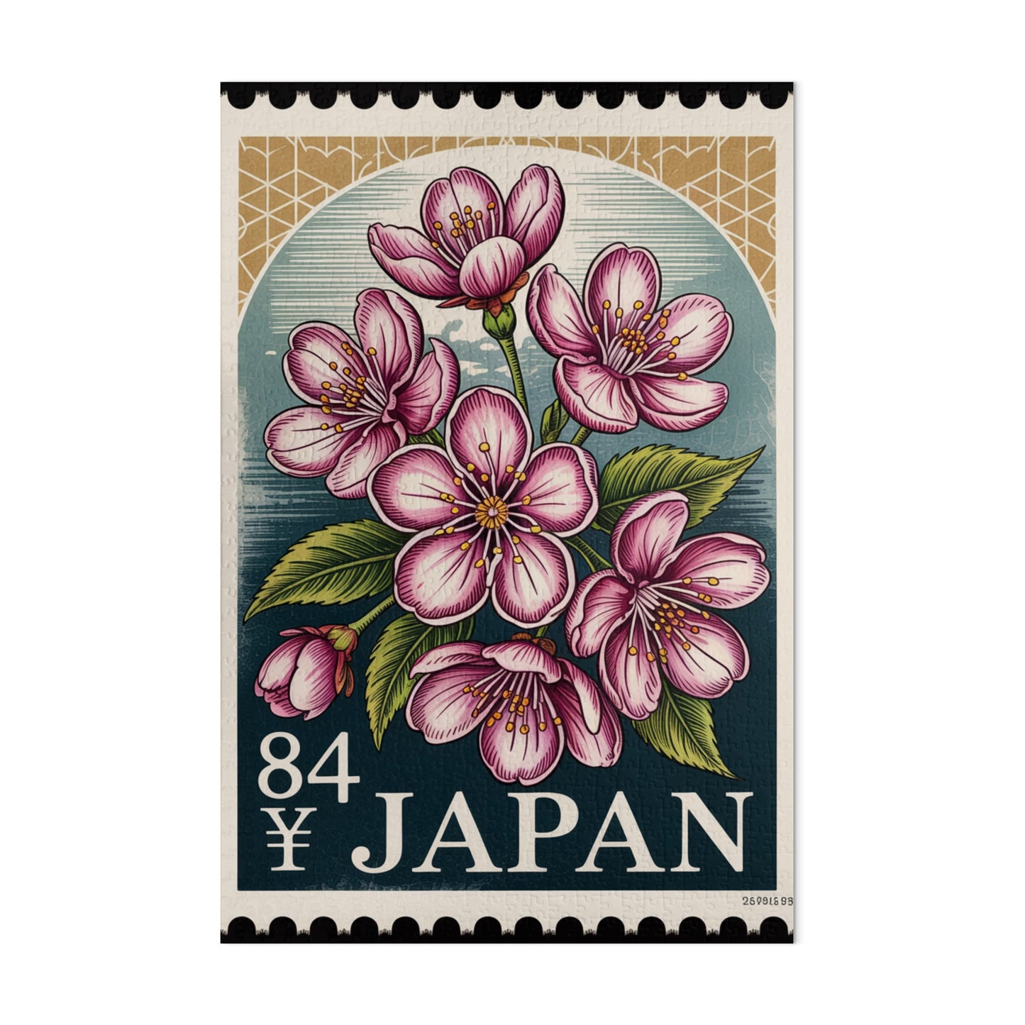 Japanese Cherry Blossom Decorative Stamp Poster Art