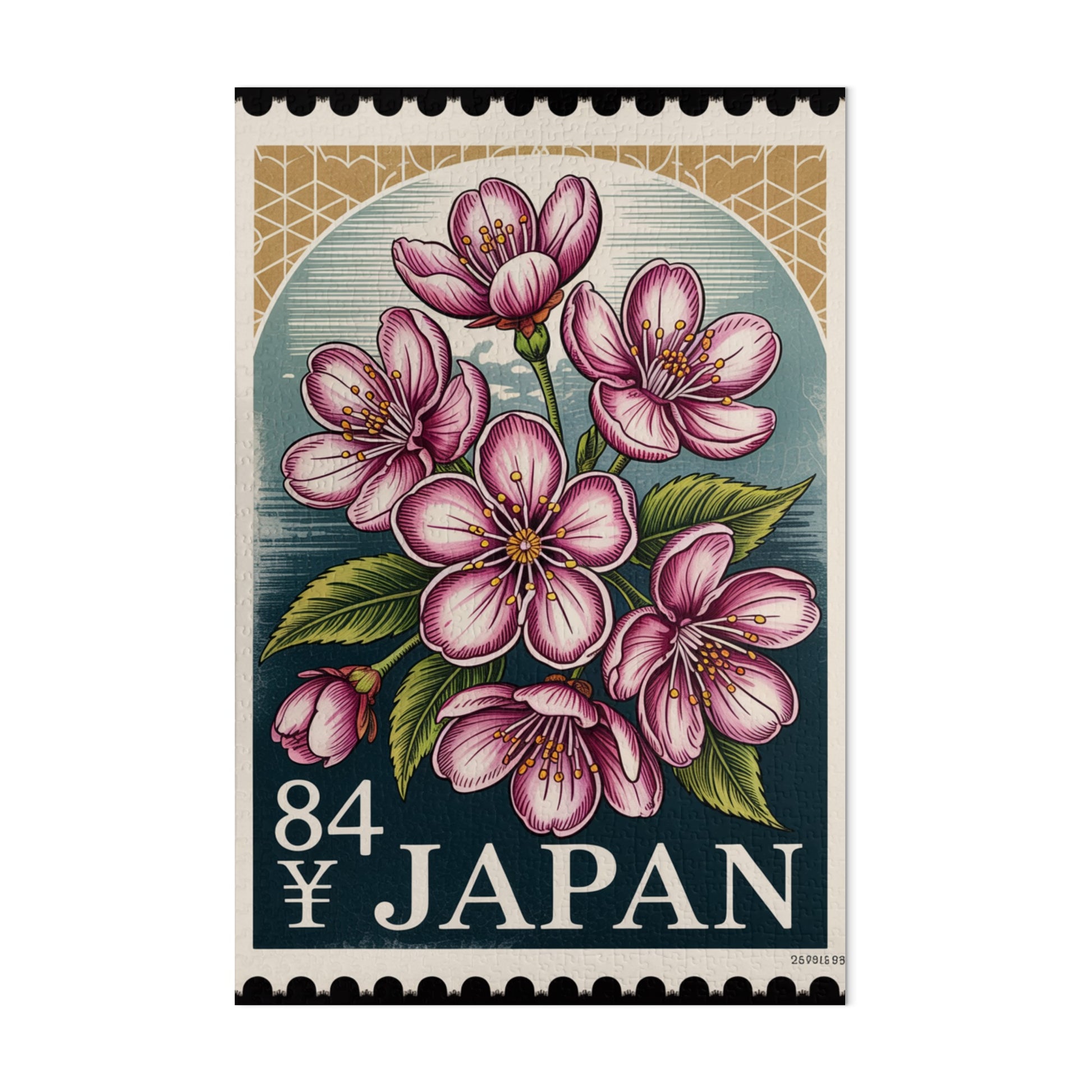 Japanese Cherry Blossom Decorative Stamp Poster Art