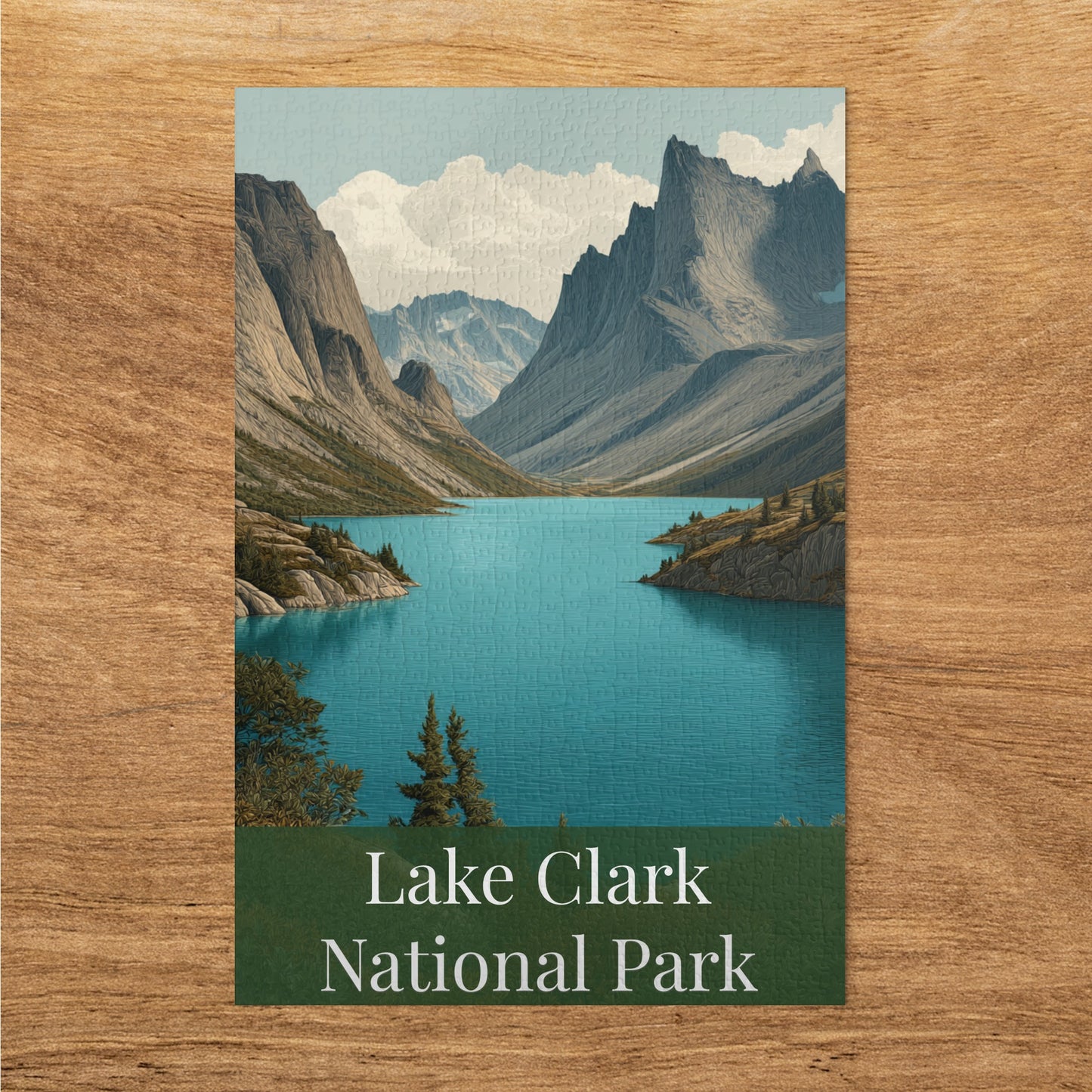 Scenic Lake Clark National Park Puzzle Premium Artwork