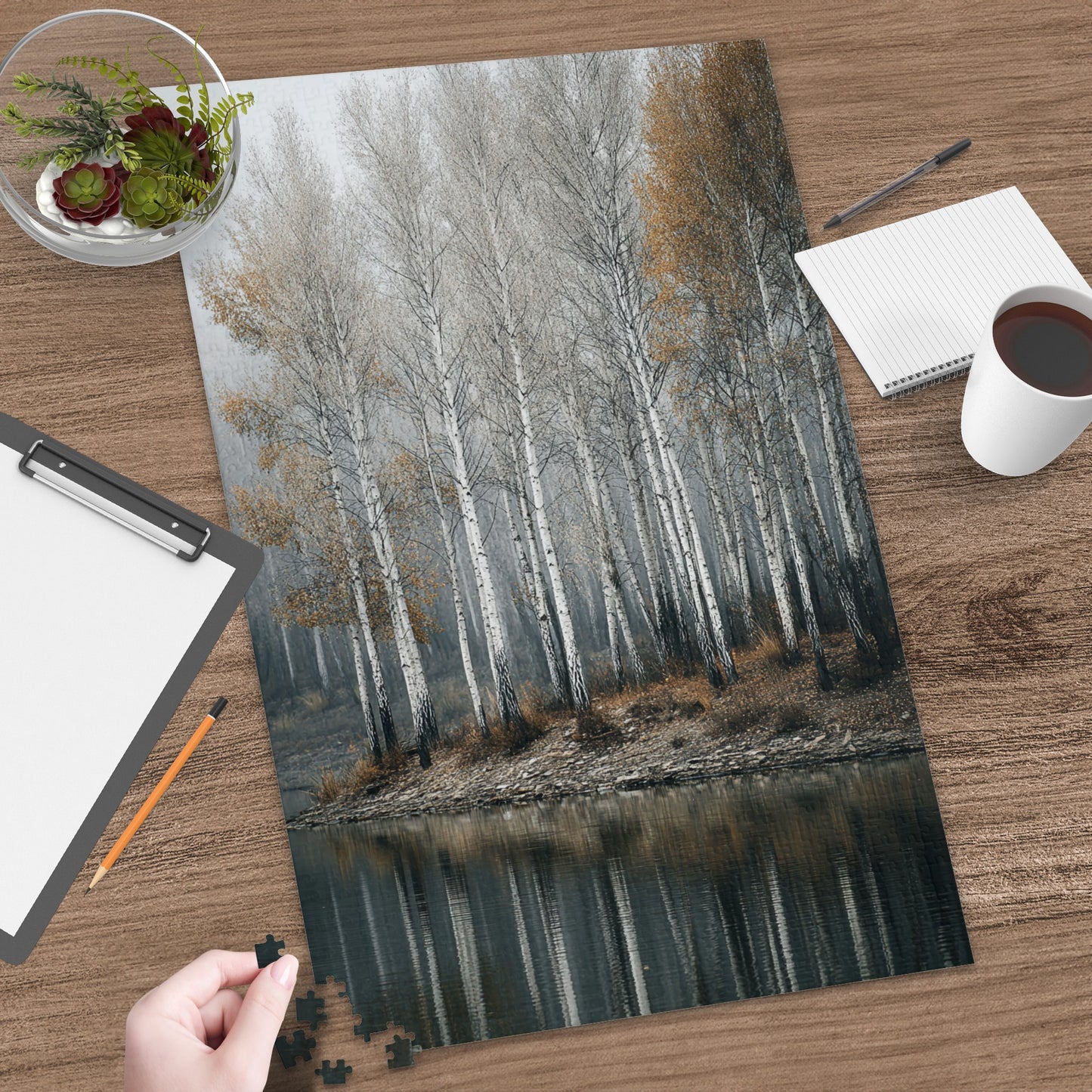 Serene Forest Reflection in Autumn Jigsaw Puzzle