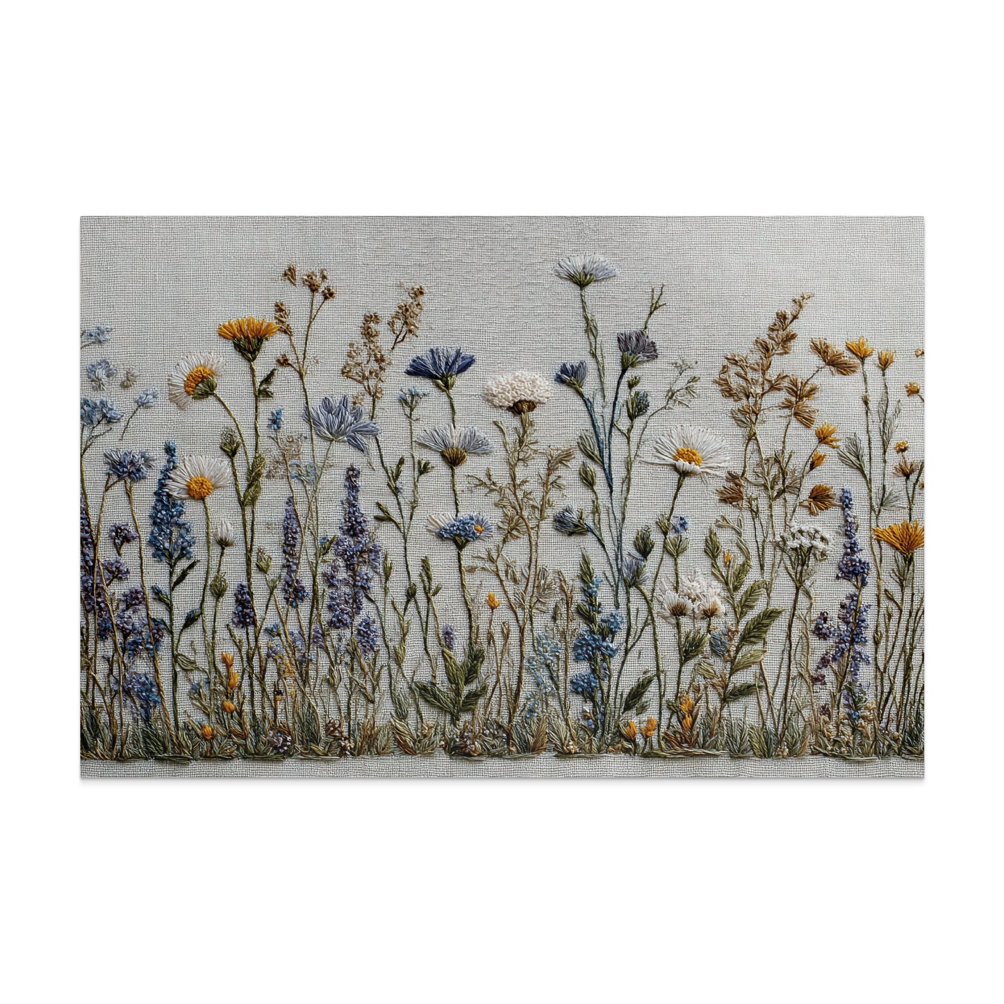 Embroidered Wildflower Meadow Scene Wall Art product type