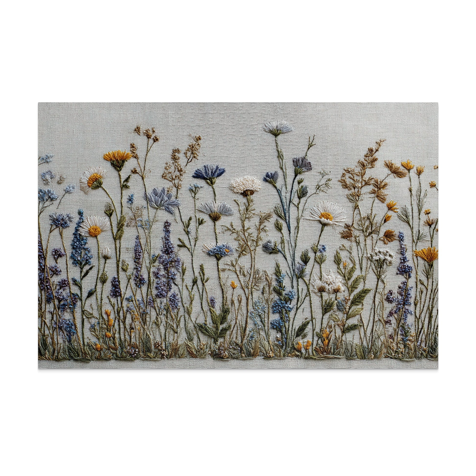 Embroidered Wildflower Meadow Scene Wall Art product type