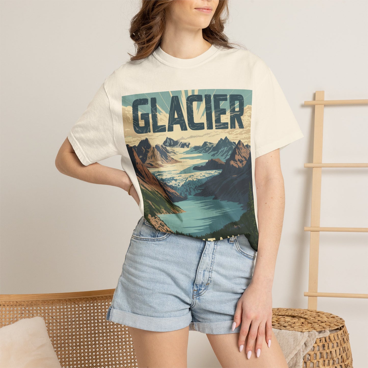 Glacier National Park T-Shirt | Vintage Montana Travel Poster Tee