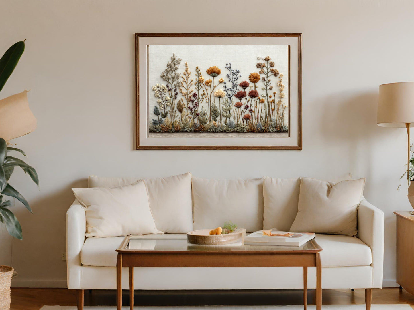 Elegant Botanical Artwork for Stylish Living Room Décor