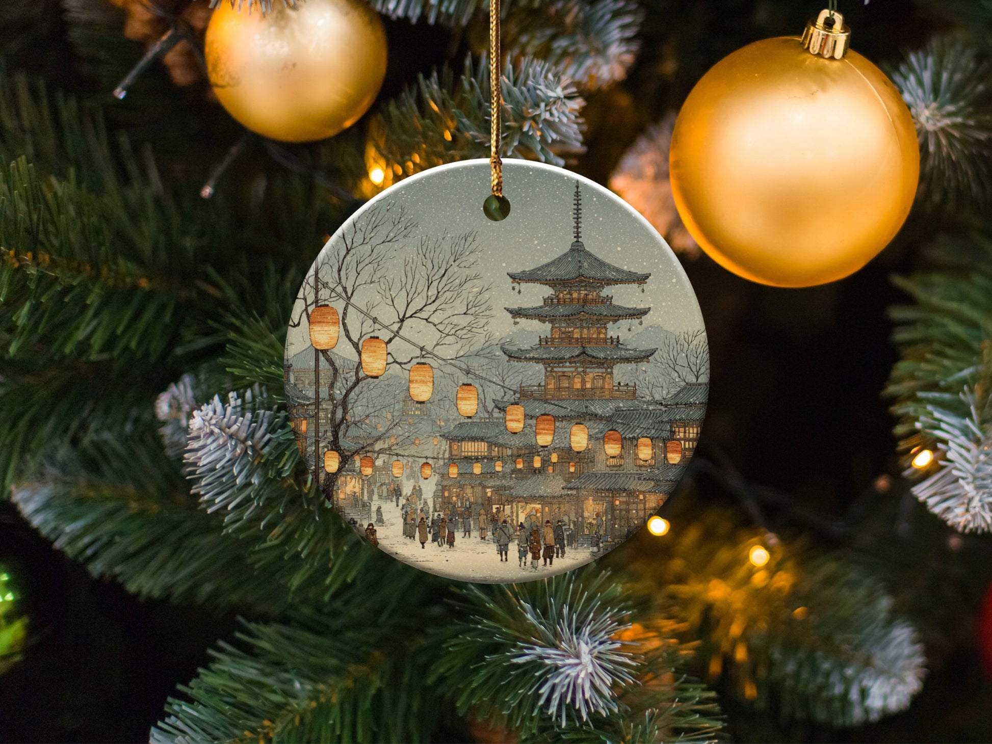 Traditional Japanese Pagoda Hanging Ornament Decor