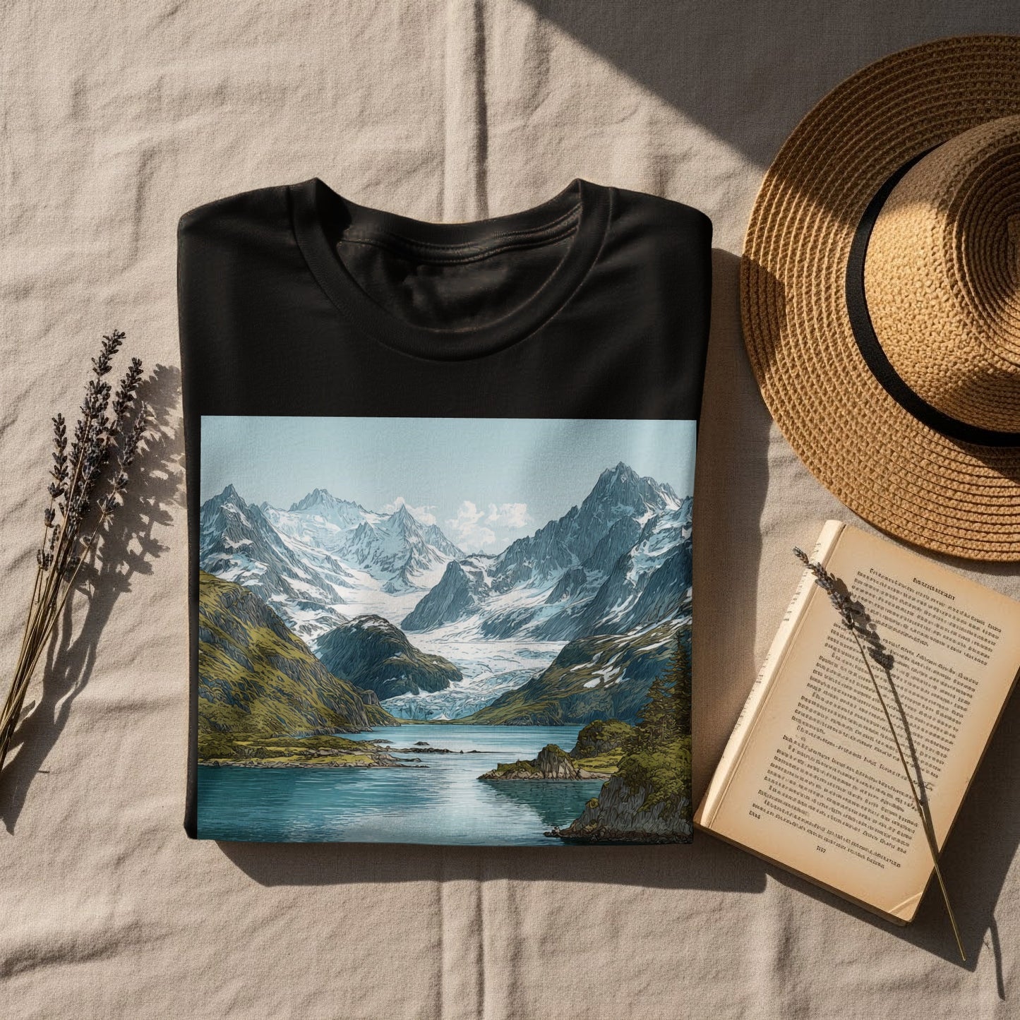 Scenic Mountain Landscape Graphic on Stylish Product
