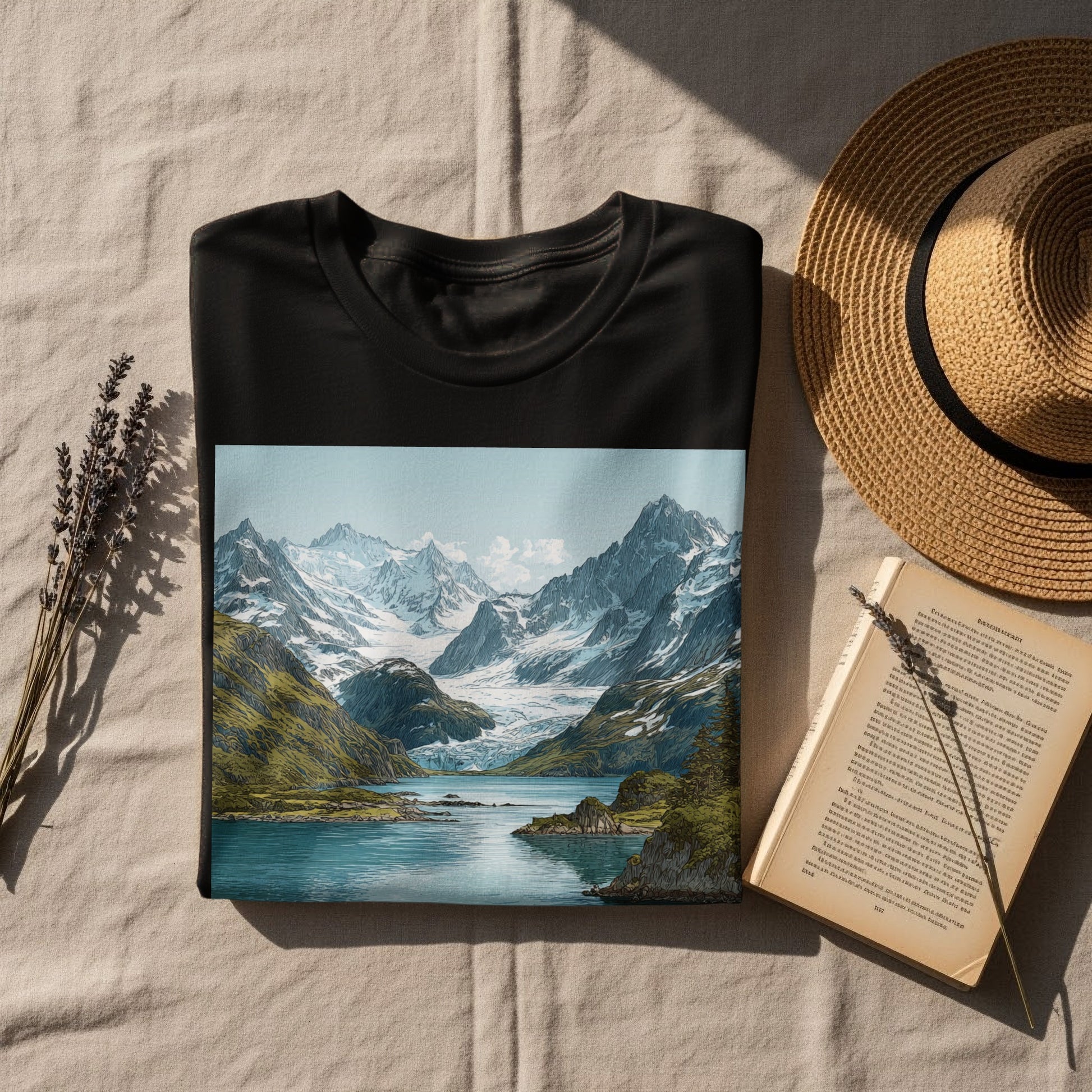 Scenic Mountain Landscape Graphic on Stylish Product