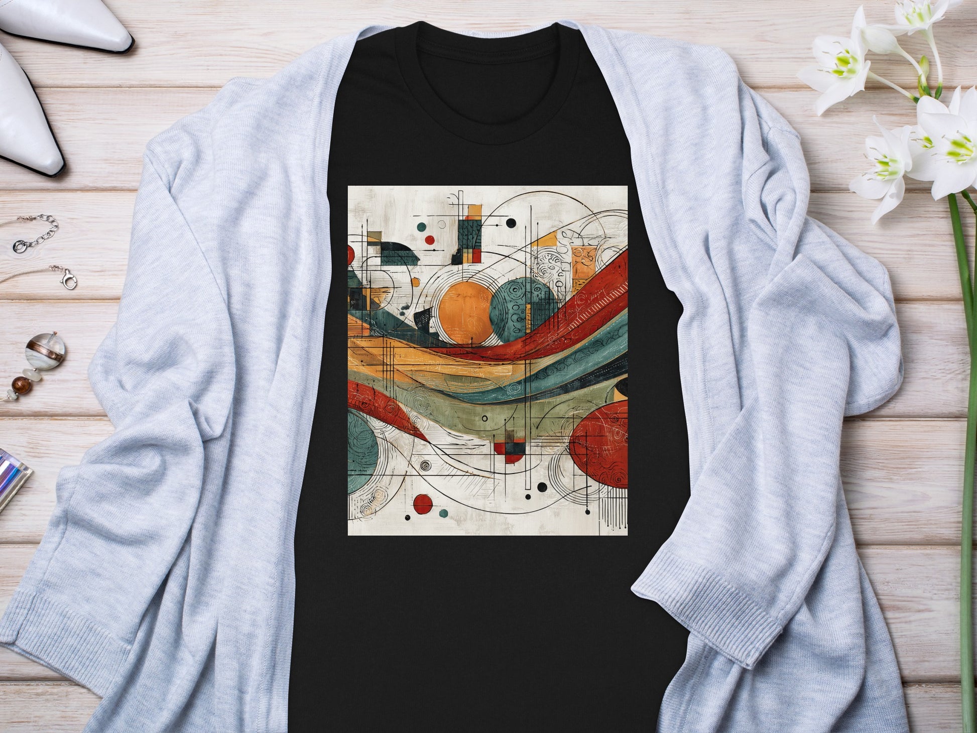 Vibrant Abstract Geometric Strokes Circles Design product type