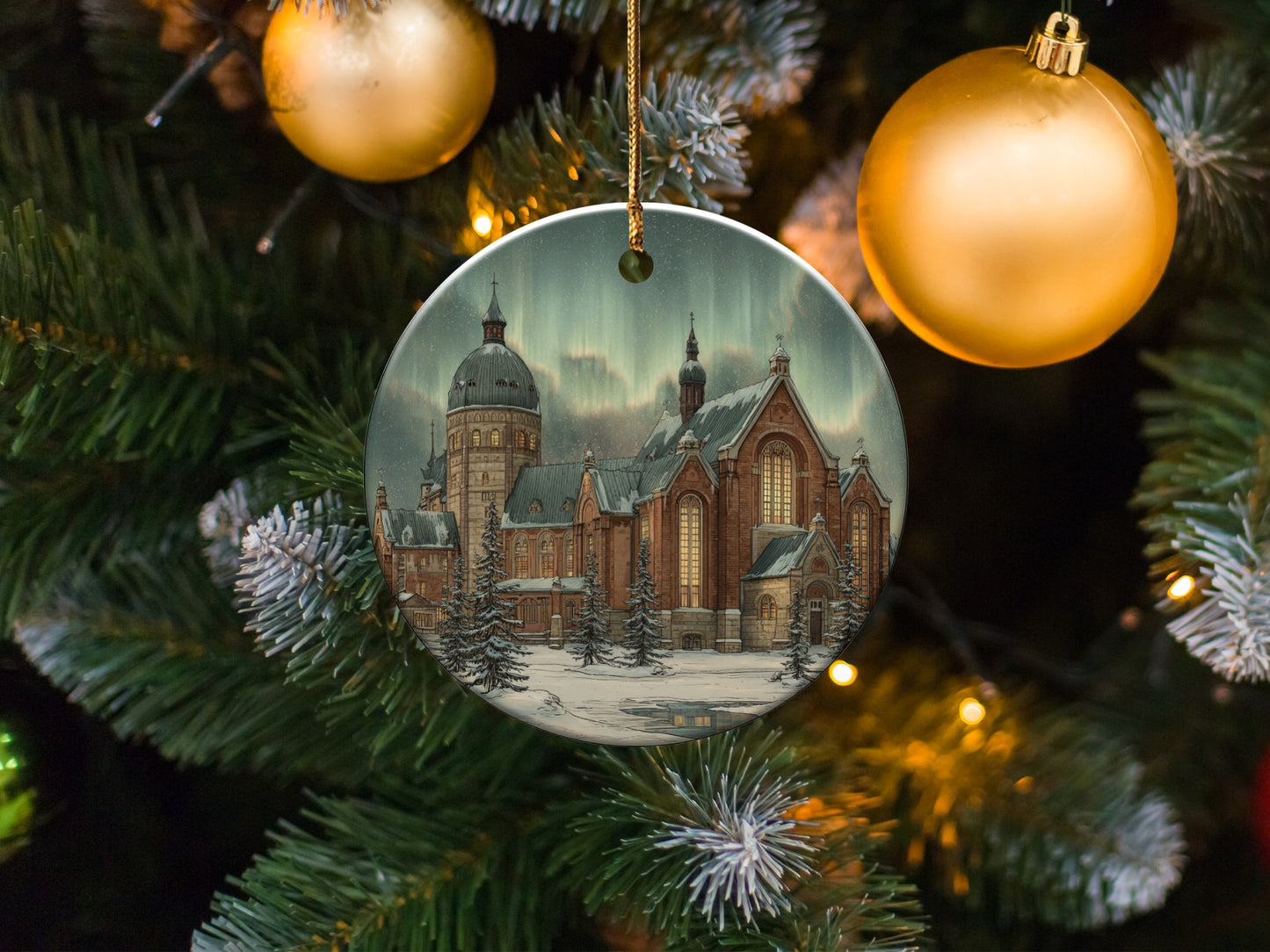 Stunning Cathedral Holiday Ornament for Festive Decor