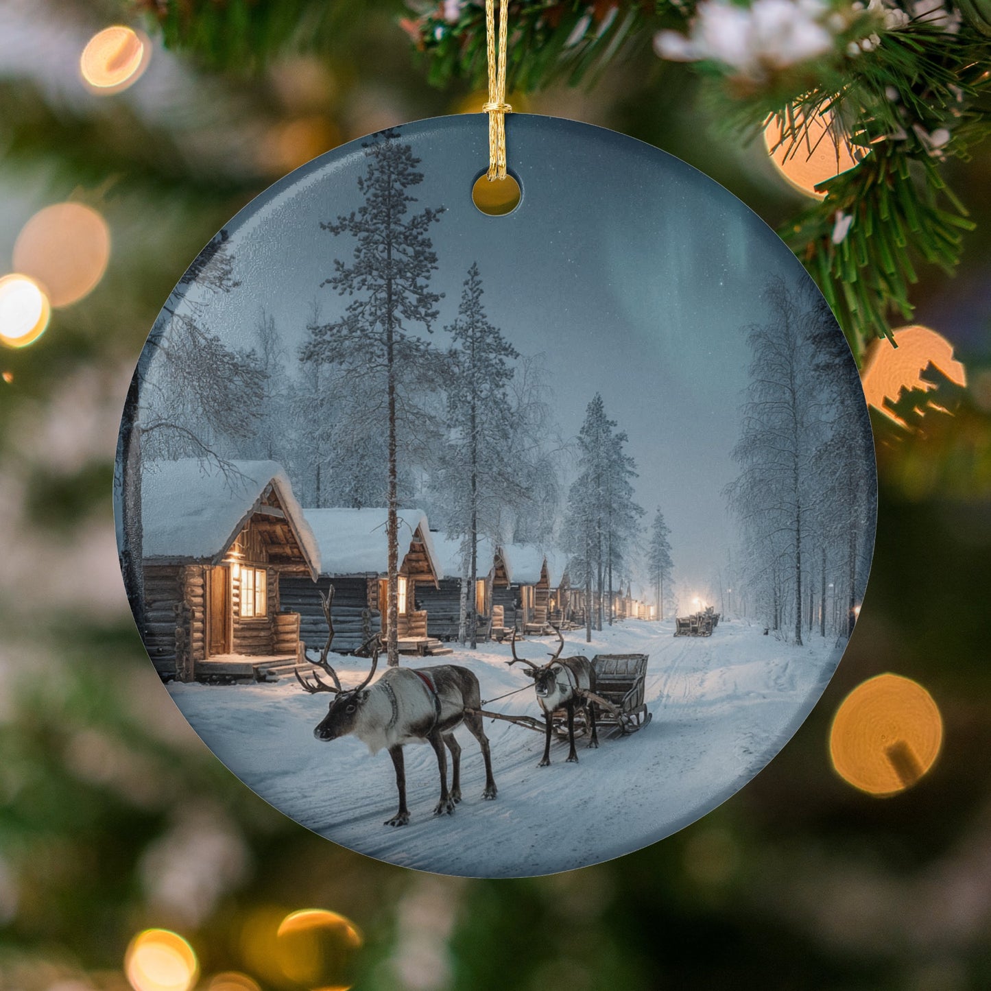 Winter Night Christmas Village Ornament