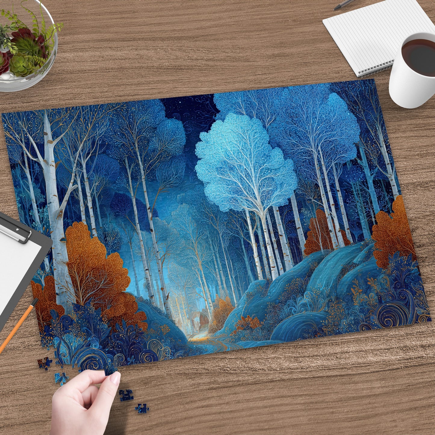 Azure Grove Birchwood Night Fantasy Scenery product type