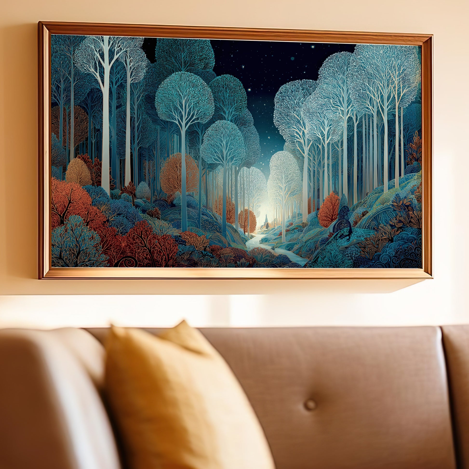 Starry Night Forest Artwork Home Decor product type