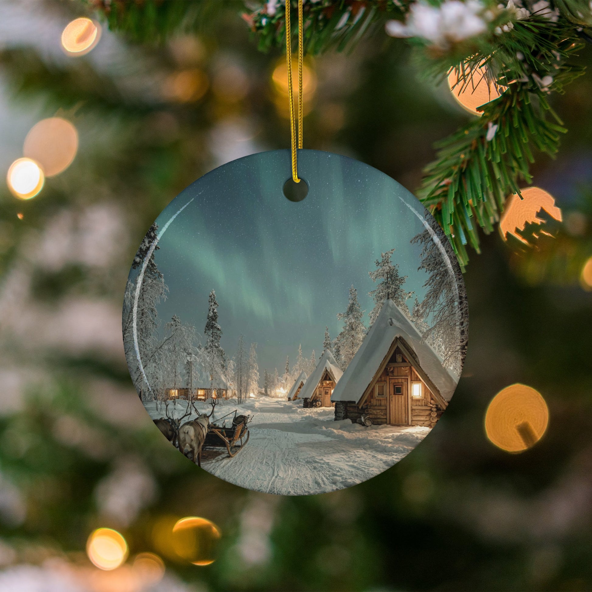 Beautiful Winter Scene With Northern Lights product