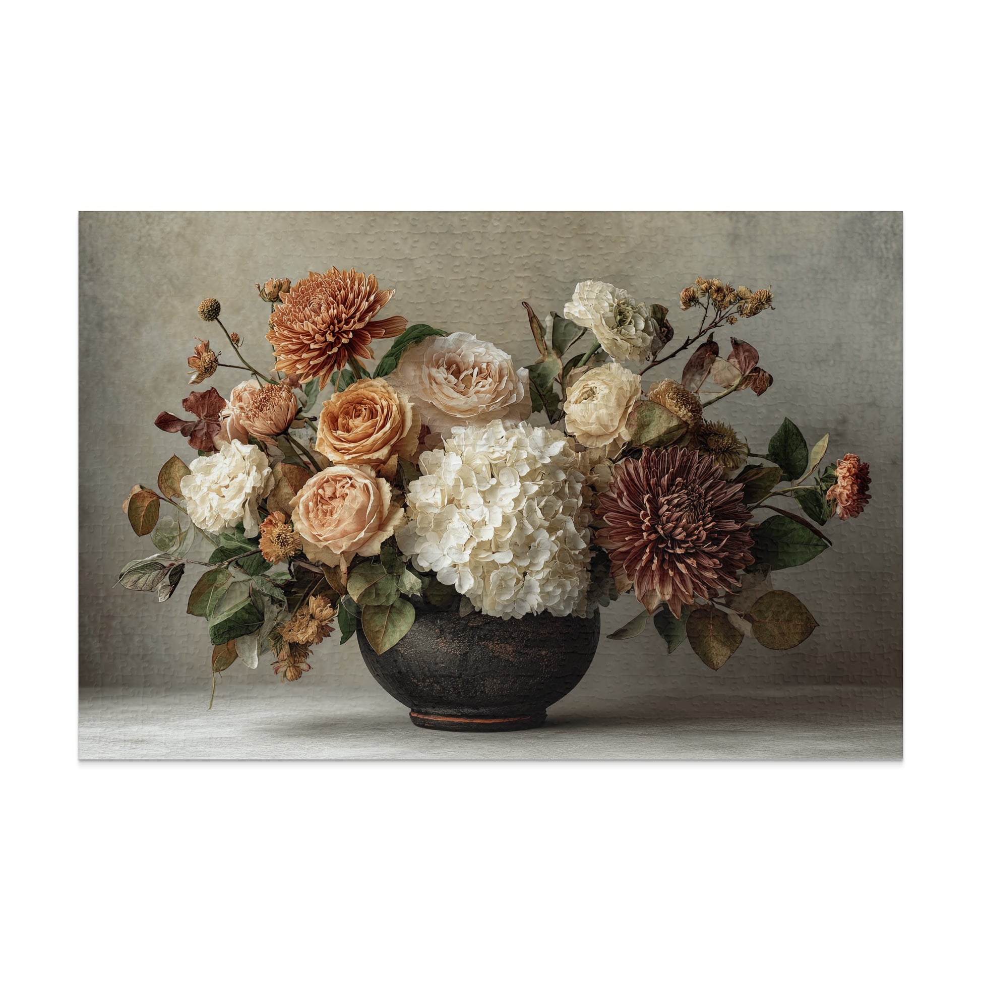 Elegant Floral Arrangement in a Dark Vase Puzzle