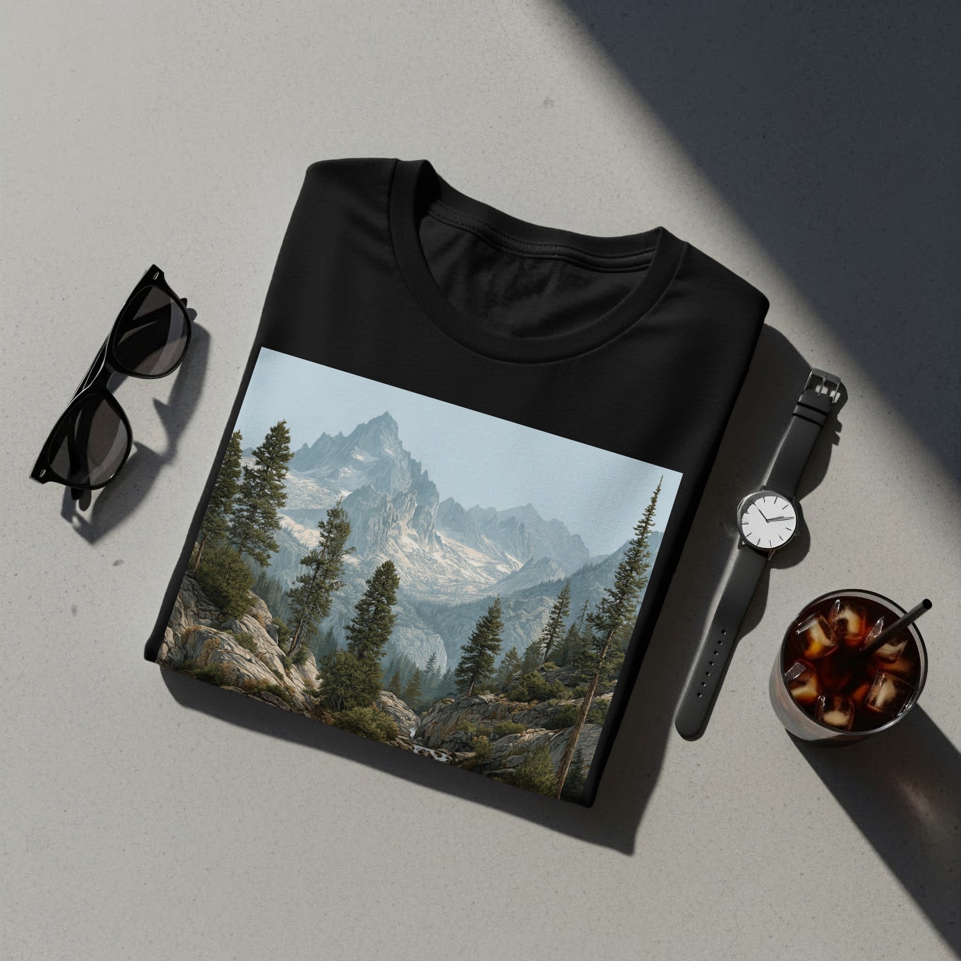 Majestic Mountain Landscape with Forest Tee