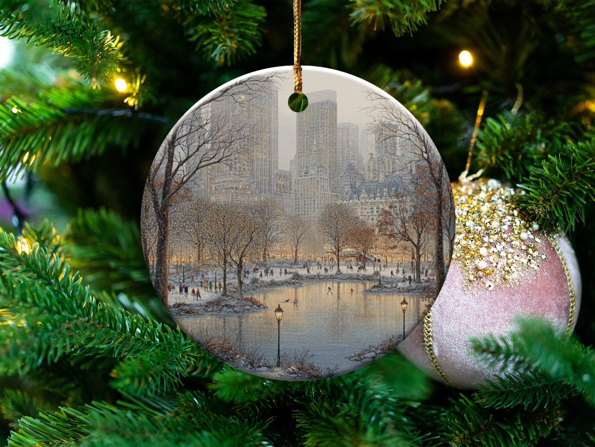 New York Central Park Winter Scene Ornament
